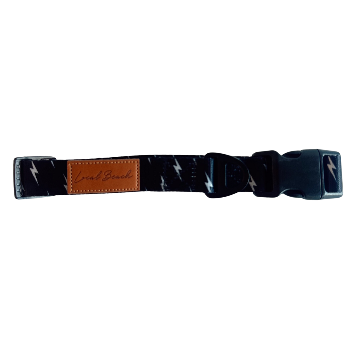 Local Beach - Local Beach Lightning Bolt Adjustable Dog Collar Black: Black / MD / Lightning Bolt Dog Collar