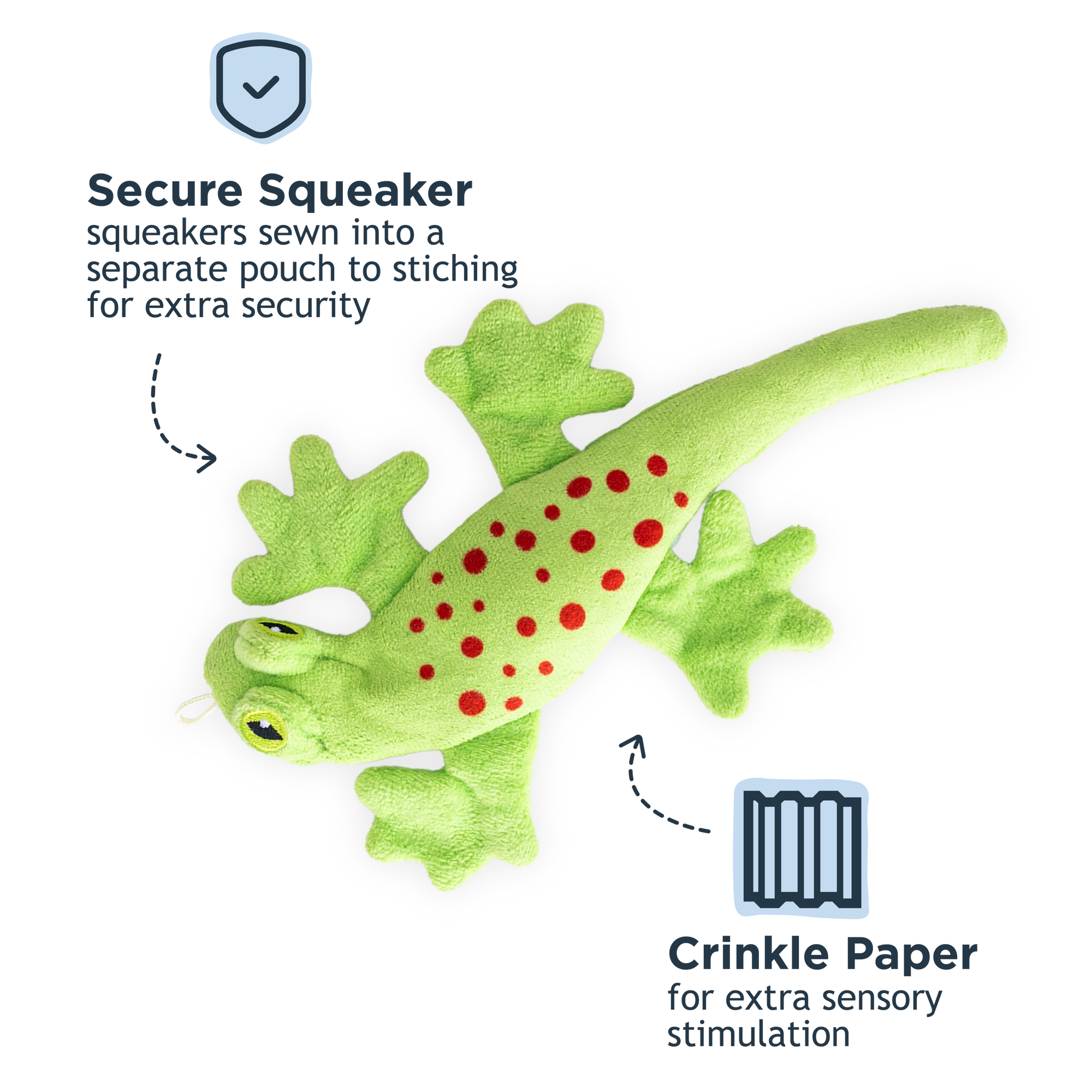 Tall Tails - Stuffless Lizard Squeaker Dog Toy