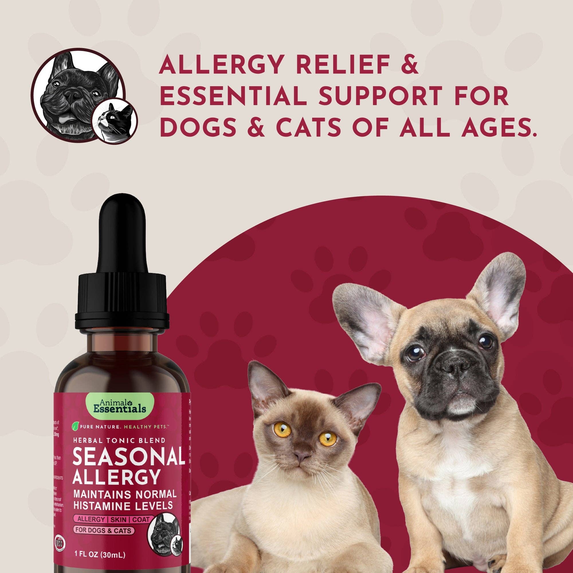 Animal Essentials | Seasonal Allergy Herbal Tonic | Maintains Normal Histamine Levels: 1oz