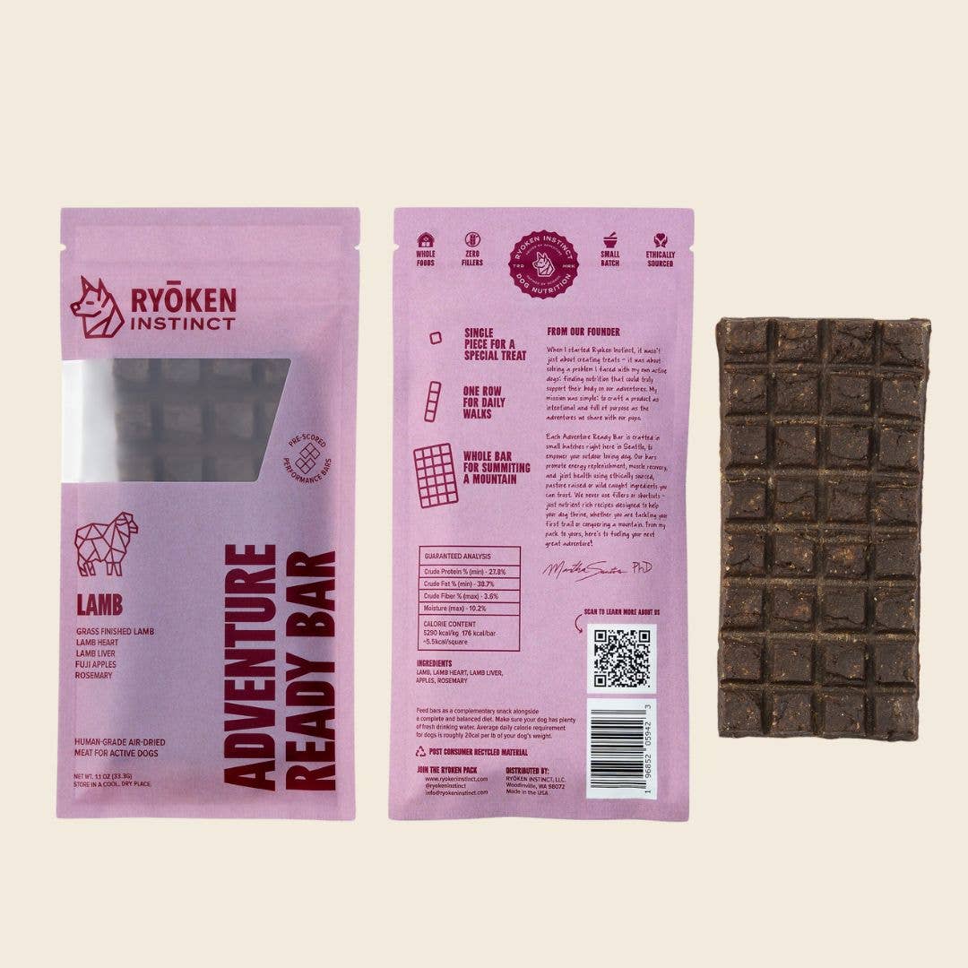 RYŌKEN INSTINCT - Lamb Treat & Snack Bar for Active Dogs - Energy & Recovery