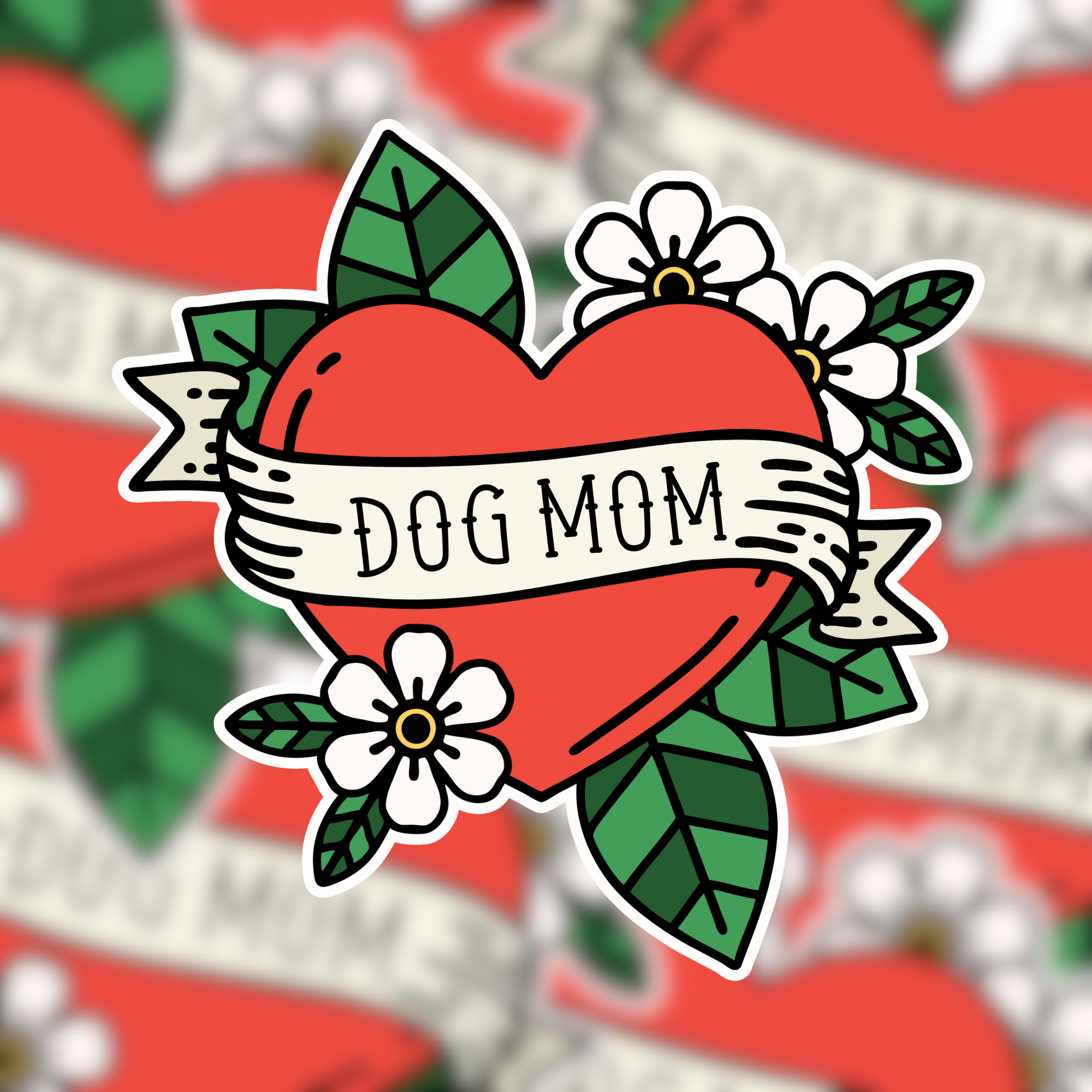 The Doggy District - Dog Mom Tattoo Sticker
