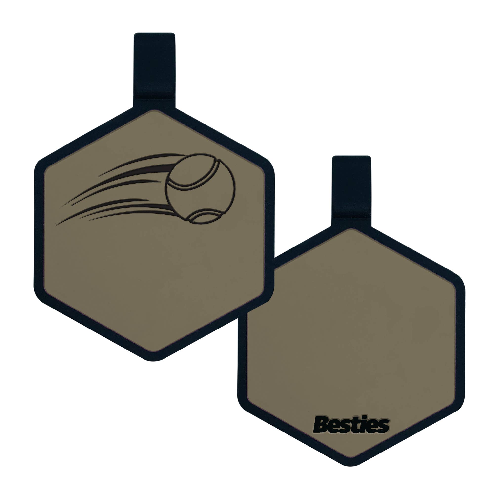 Besties Pets - Tennis Ball Silicone Dog ID Tag: Aqua