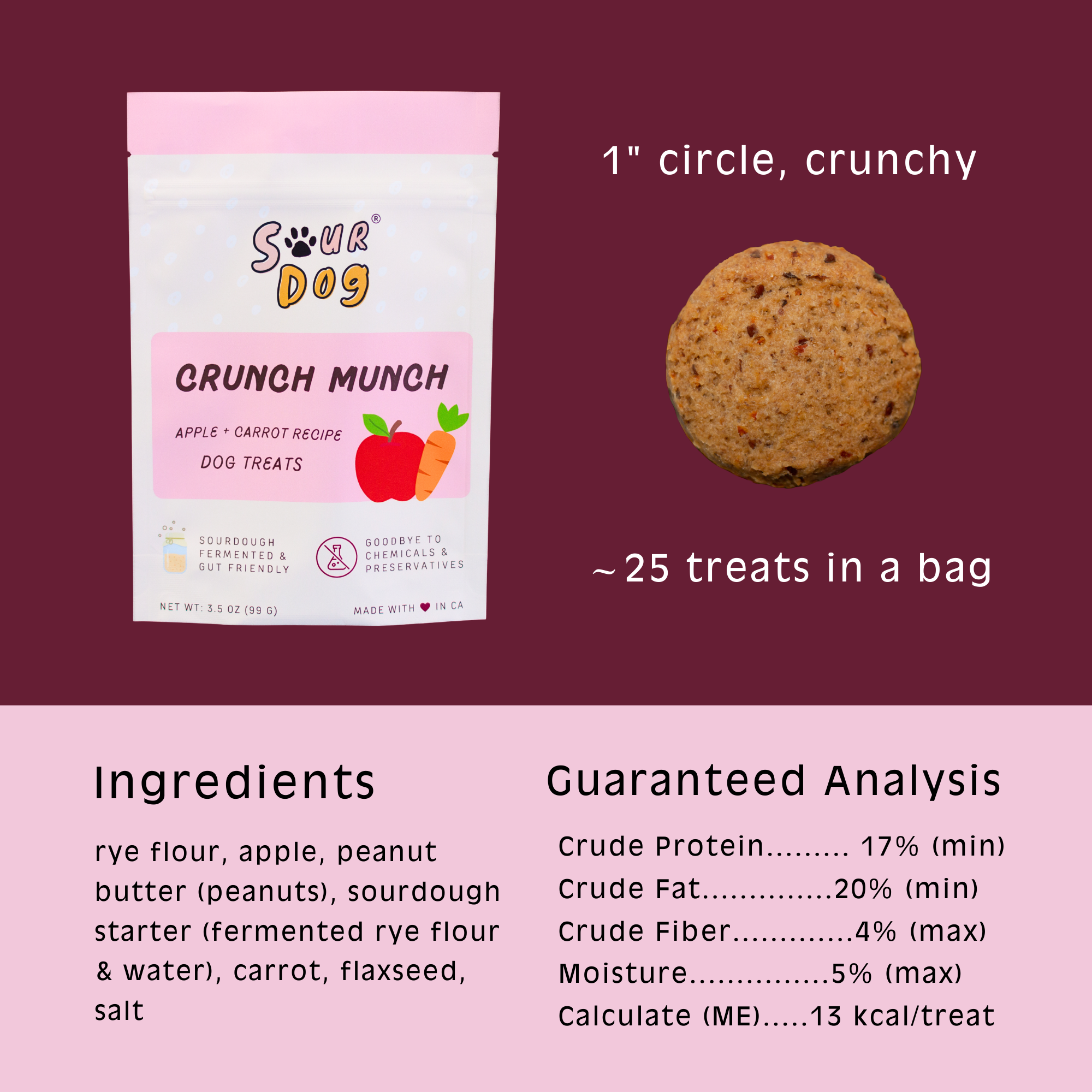 SourDog - Crunch Munch - Apple & Carrot Sourdough Dog Treats