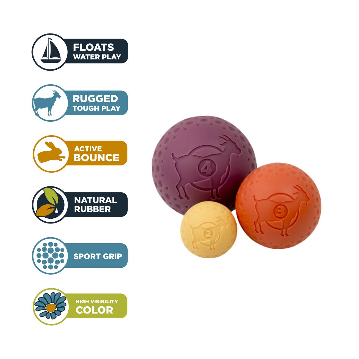 Tall Tails - Tall Tails GOAT Sport Balls, 2-Pack- Small