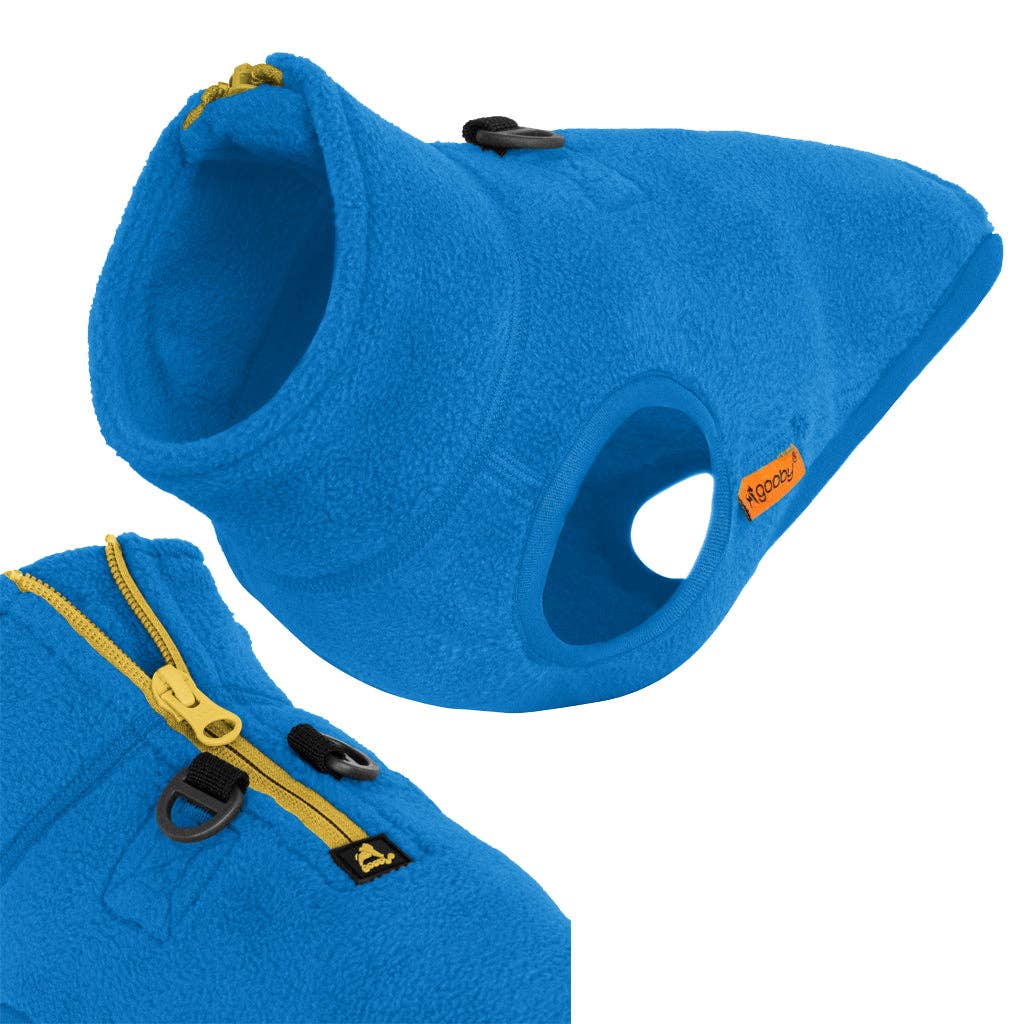 Gooby - #72211 Half Zip-Up Fleece Vest: Blue / Small