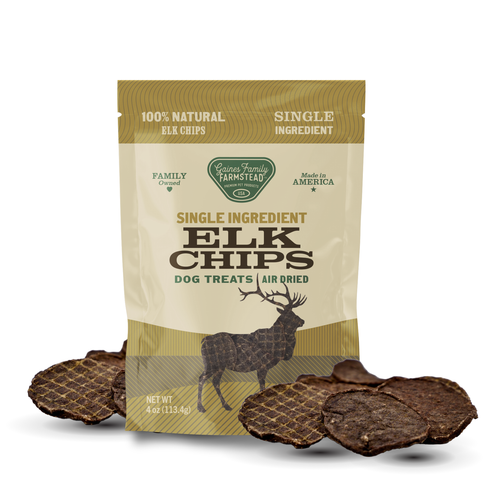 Gaines Family Farmstead- Elk Chips (4.5oz)