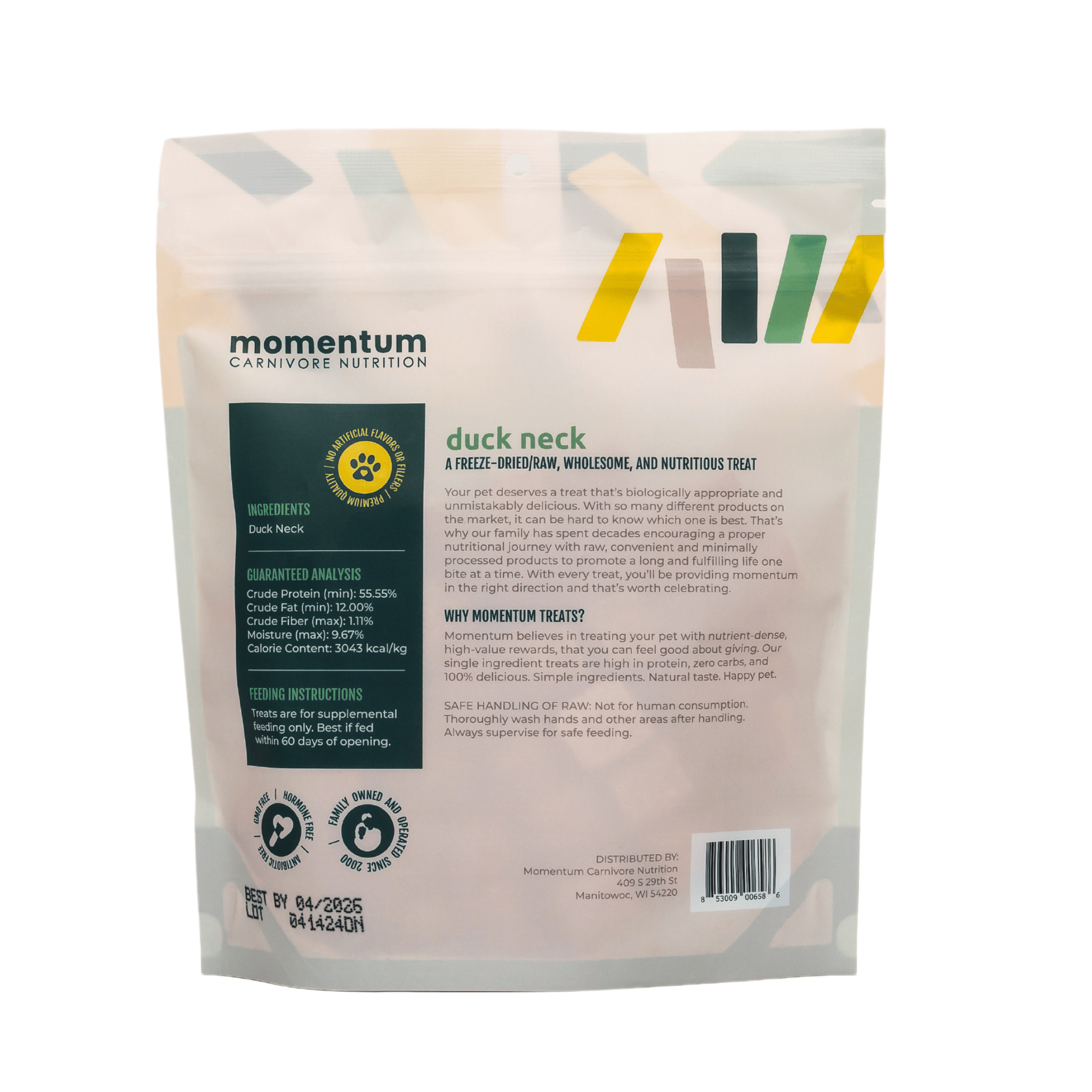 Momentum Carnivore Nutrition - Duck Neck Dog Treats: 3 oz.