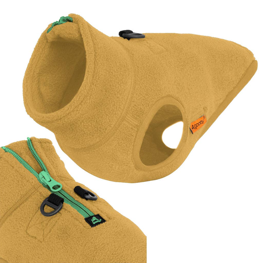 Gooby - #72211 Half Zip-Up Fleece Vest: Sand / Large