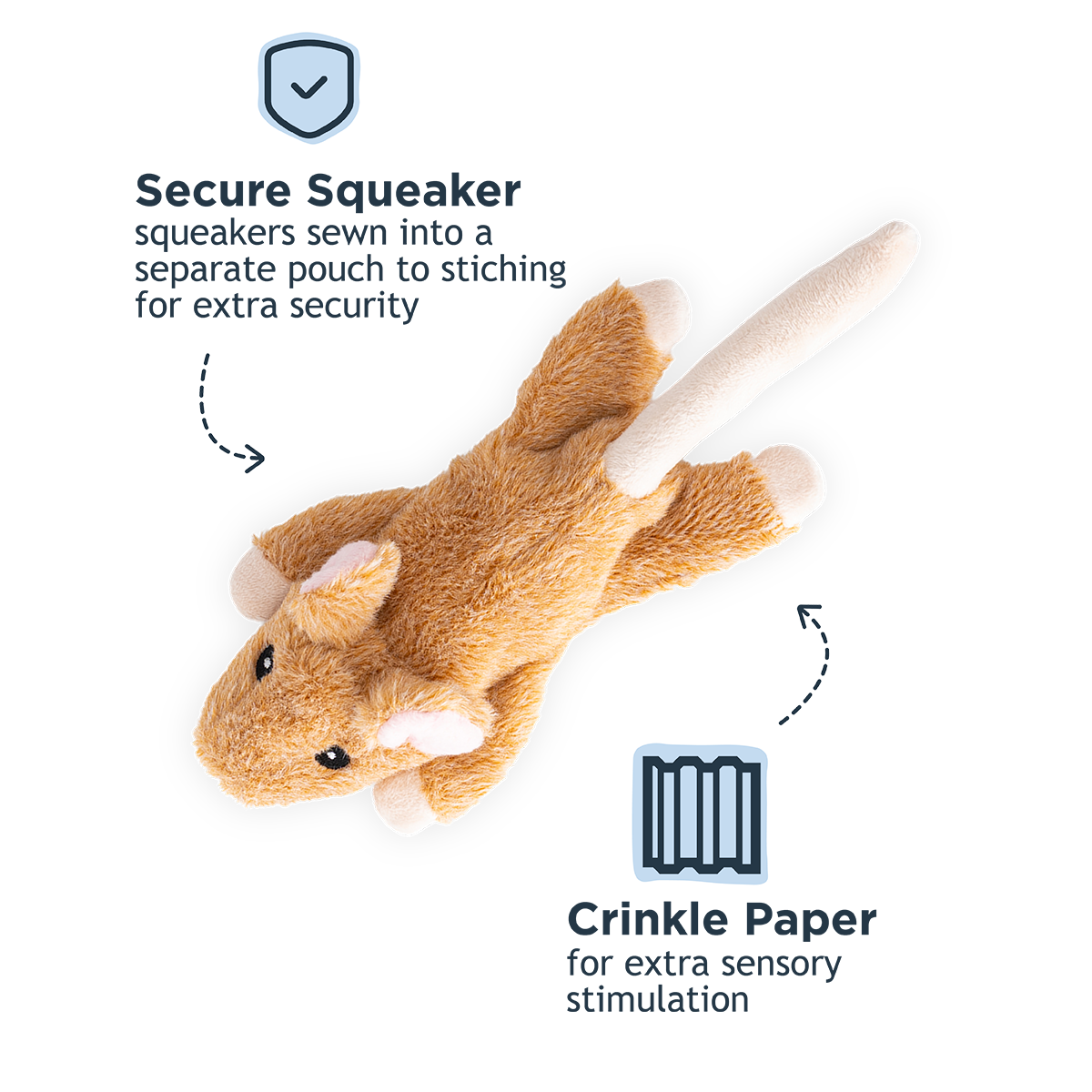 Tall Tails - Stuffless Mouse Squeaker Dog Toy