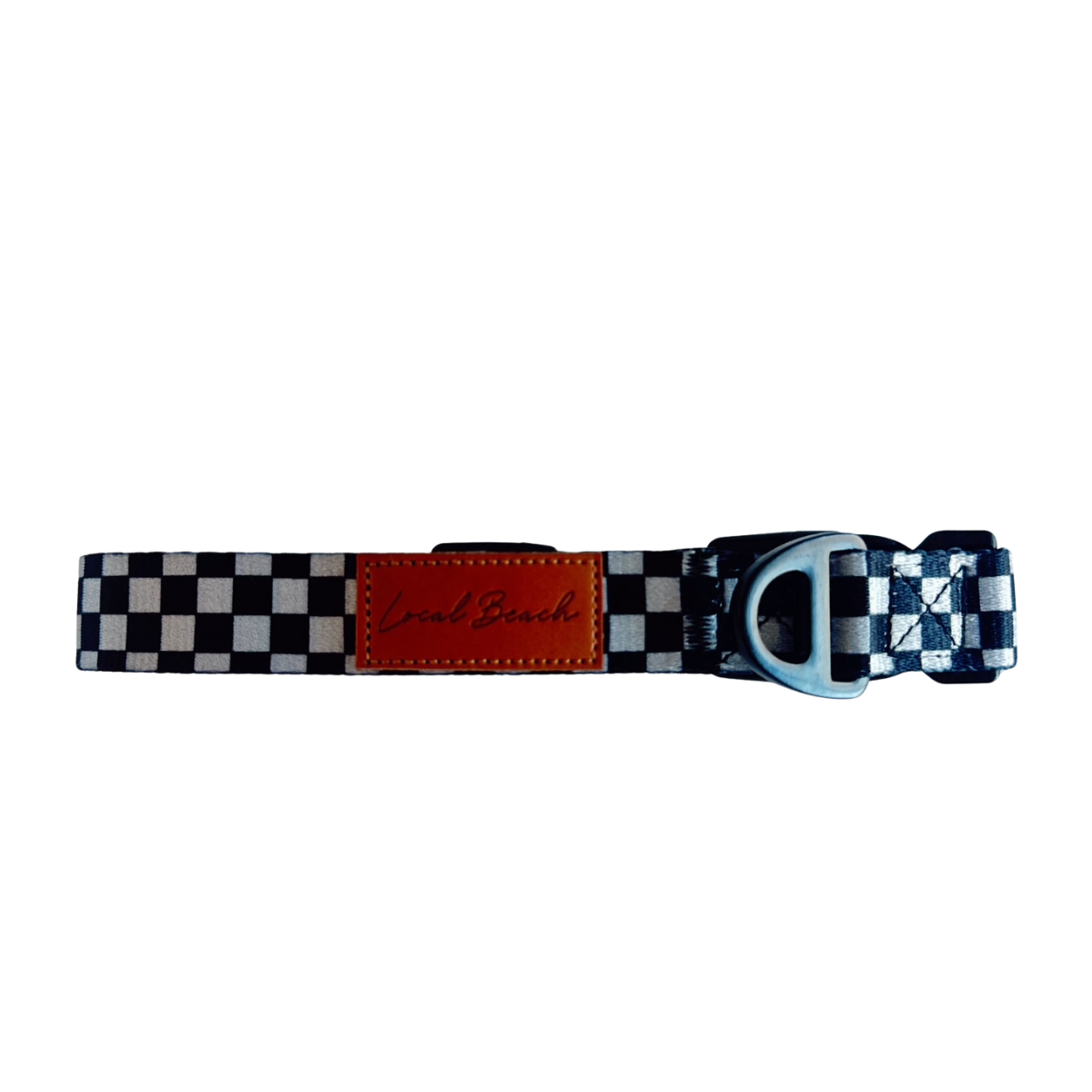 Local Beach - Local Beach Checker Adjustable Dog Collar Black: Black/Grey Checker / MD / Checker Dog Collar
