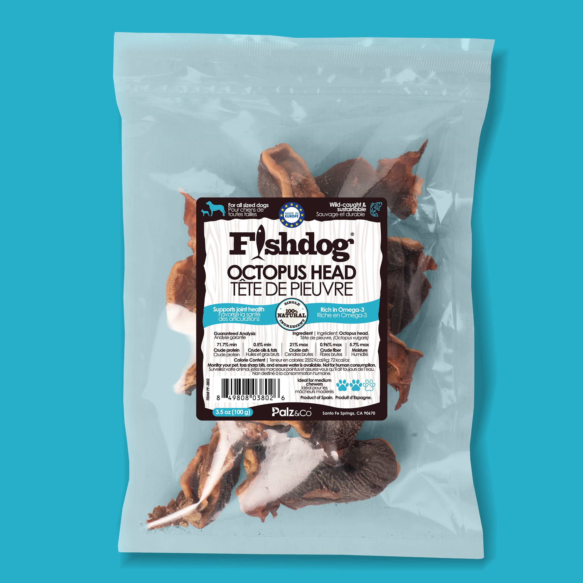Palz&Co - Fishdog Octopus Head - 3.5 oz (100g)