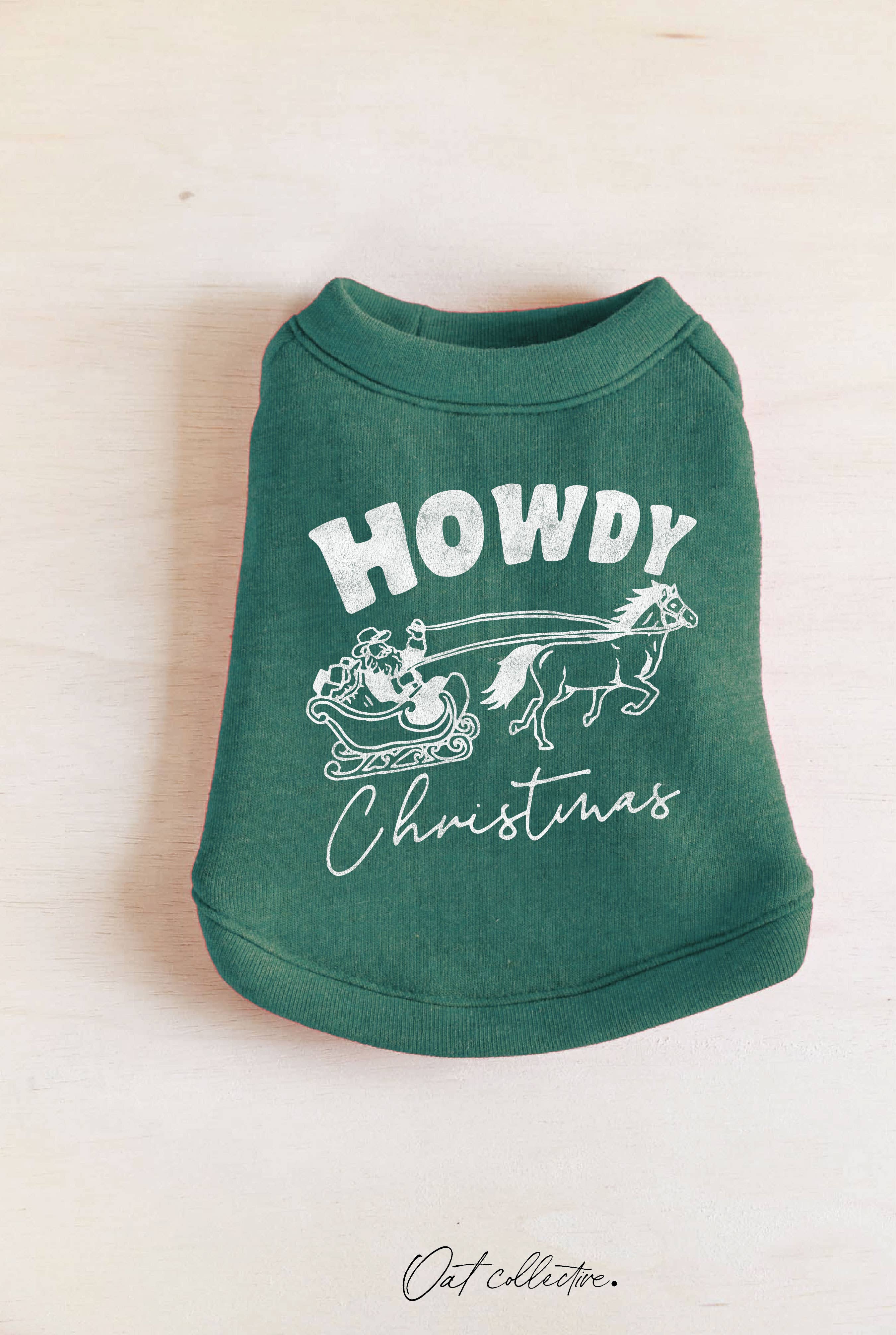 OAT COLLECTIVE - HOWDY CHRISTMAS Pet Graphic Sweatshirt.: HEATHER CRANBERRY / XS