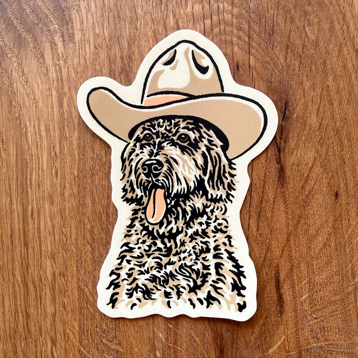 Steel Bison - Goldendoodle Cowdog 4 Inch Matte Vinyl Sticker