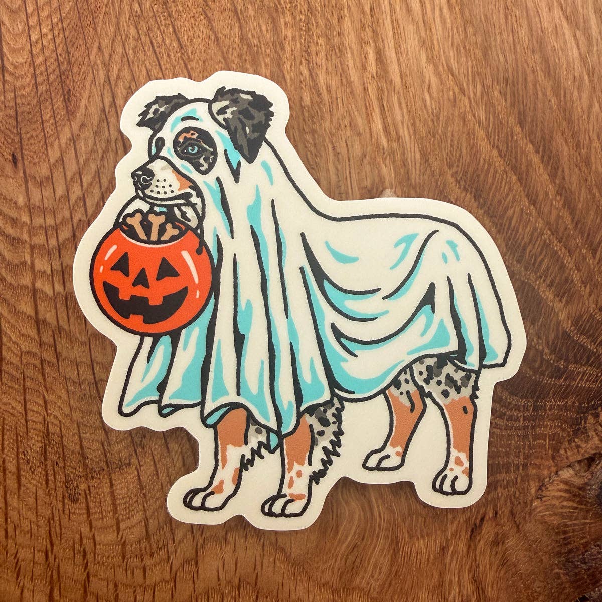 Steel Bison - Ghost Australian Shepherd (Blue Merle) 3 Inch Matte Vinyl Sticker