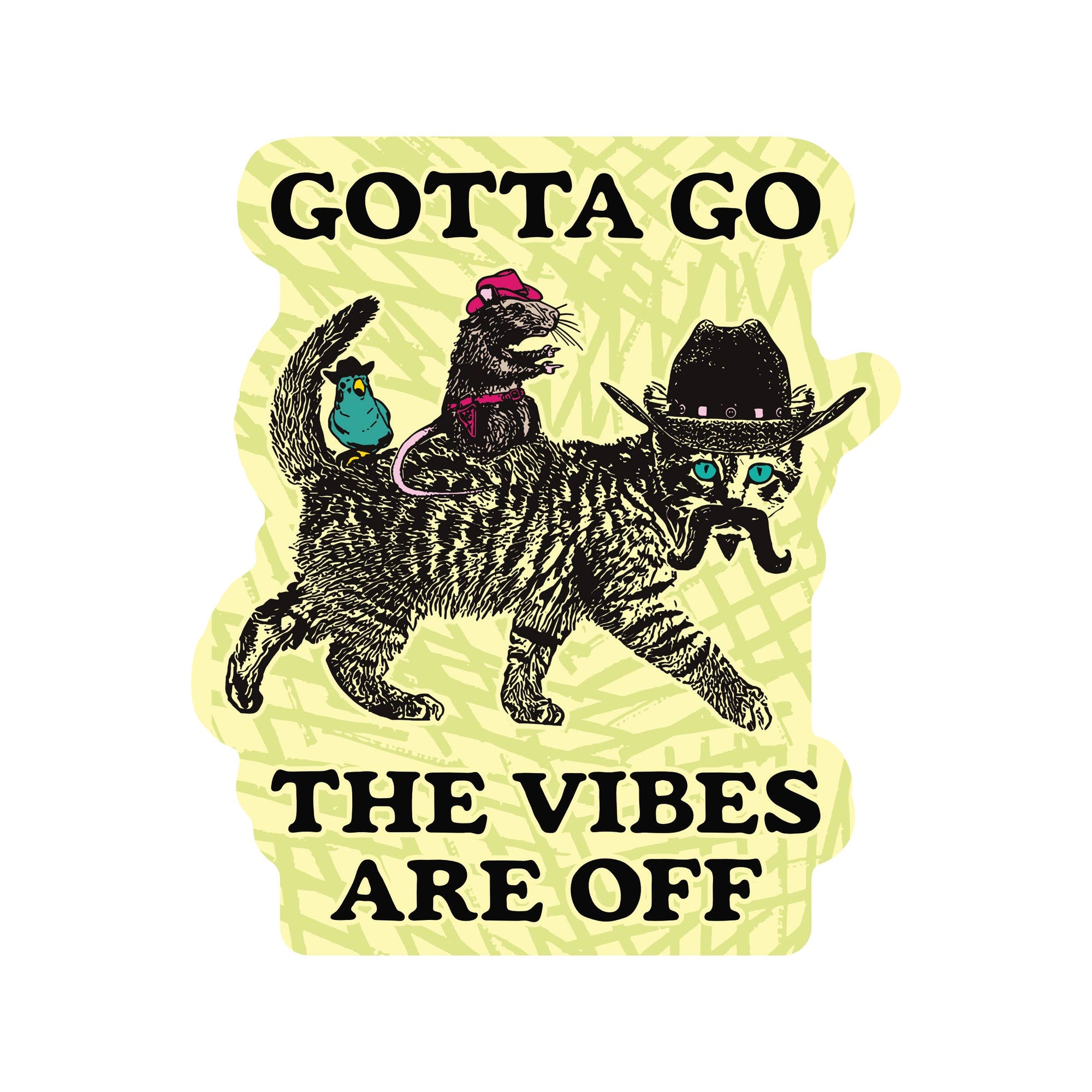 Juju and Moxie - Vintage Cute Funny Animal Vibes High Quality Vinyl Sticker