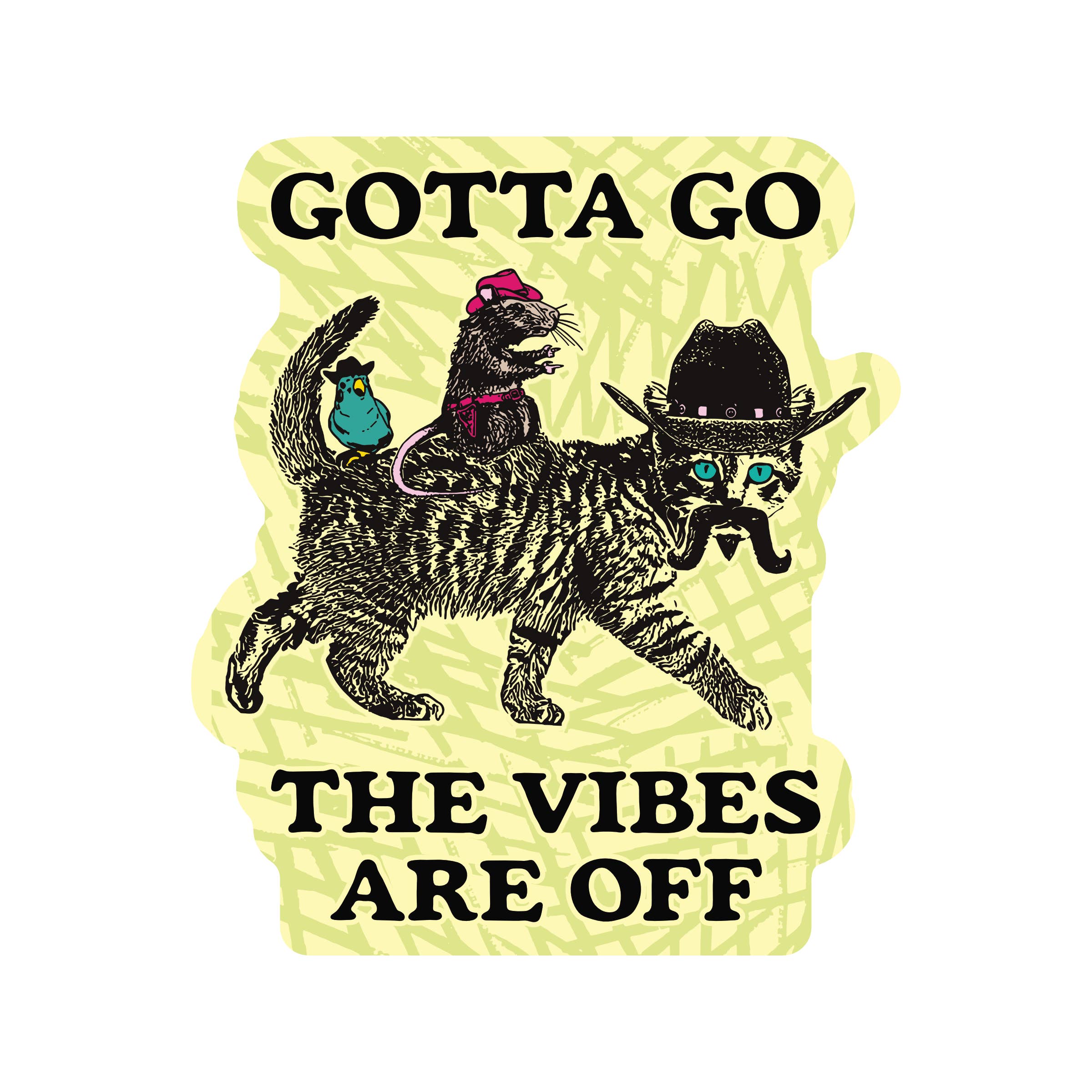 Juju and Moxie - Vintage Cute Funny Animal Vibes High Quality Vinyl Sticker