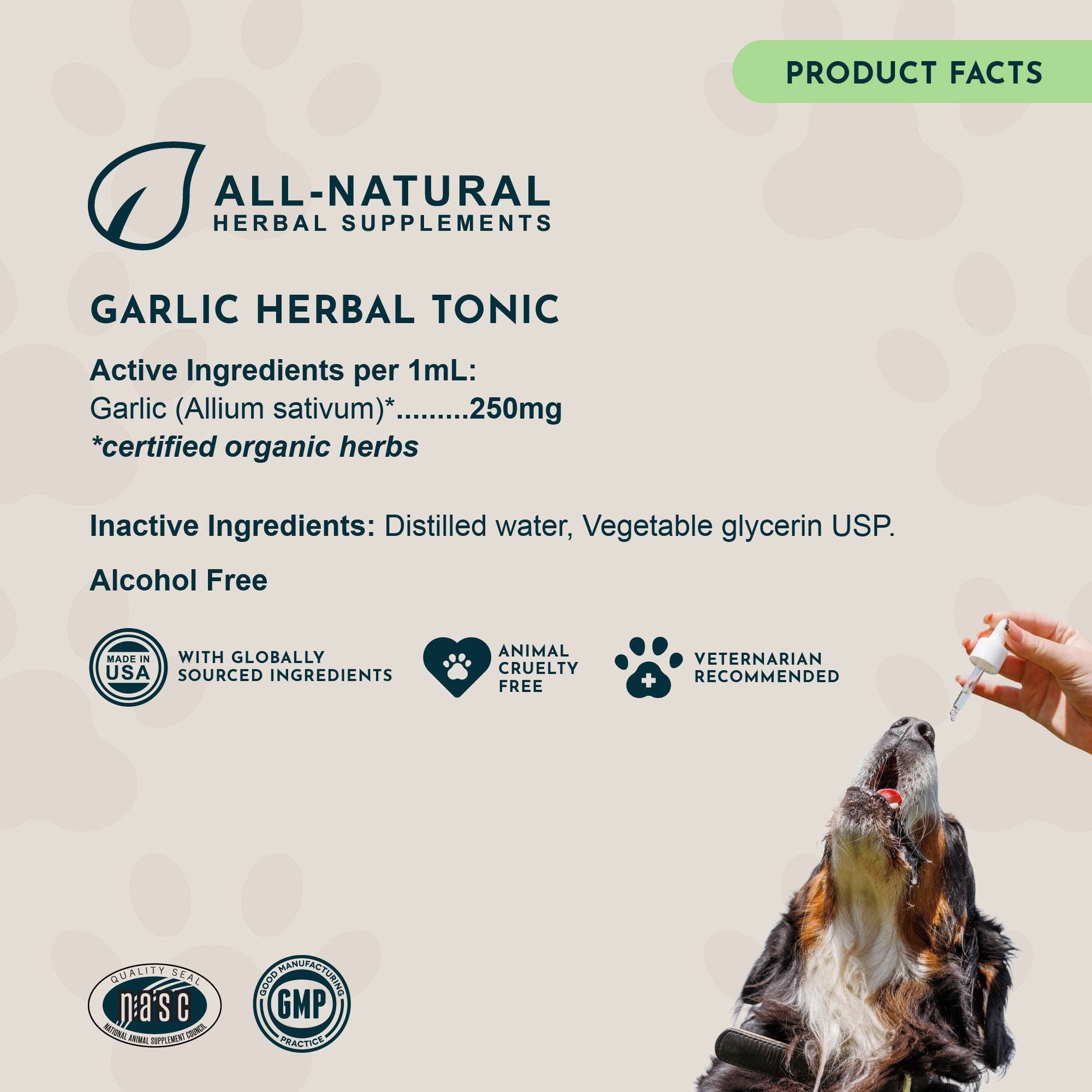 Animal Essentials - Garlic Single Herb Tonic | Antioxidant Protection: 1oz