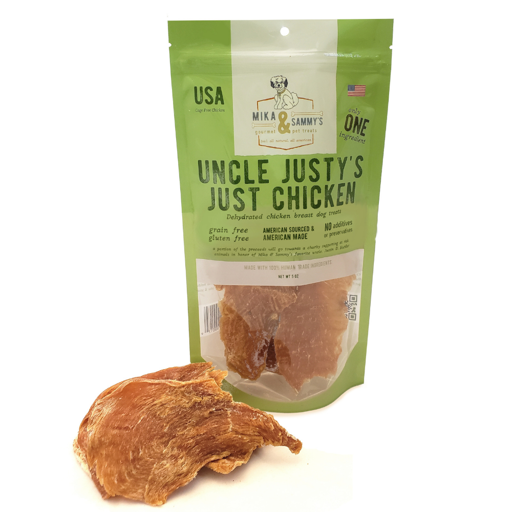 Mika and Sammy's Gourmet Pet Treats | Uncle Justy's Just Chicken (5oz Bag)