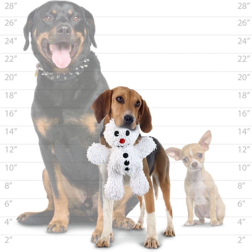 Tuffy Dog Toys - VIP Products - Mighty Microfiber Ball Snowman, Holiday Squeaky Dog Toy