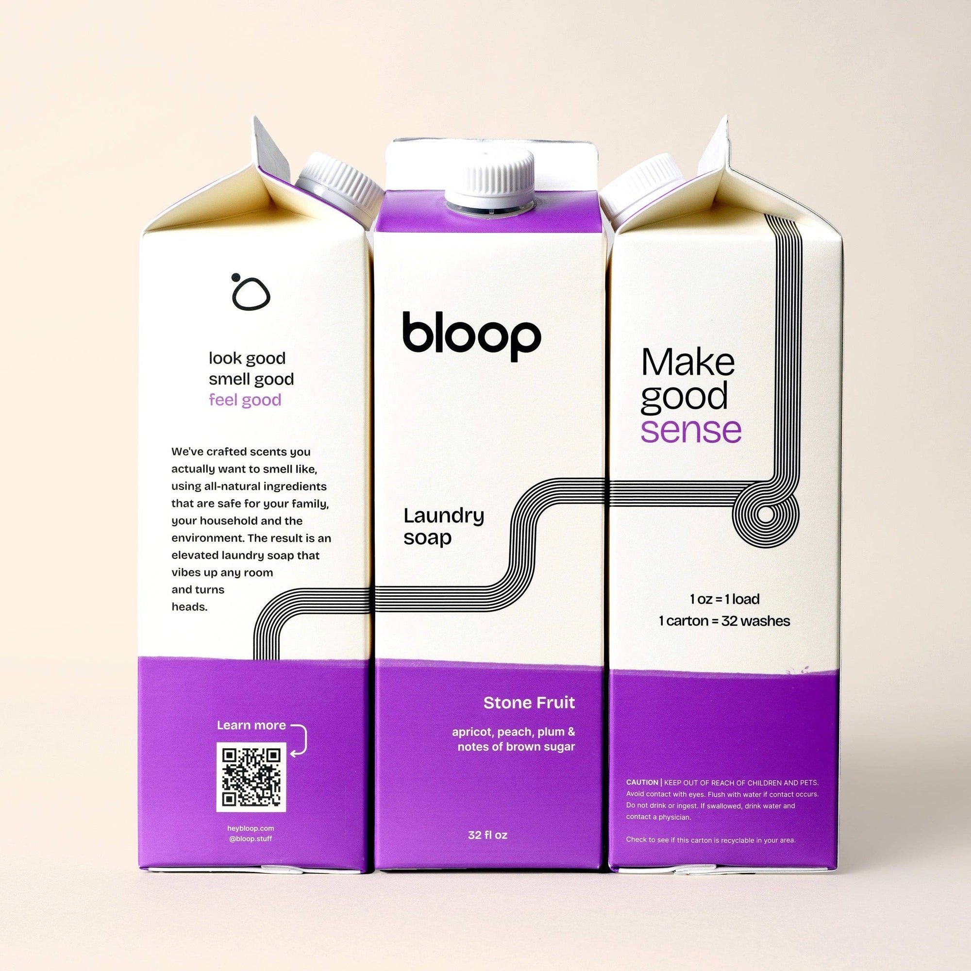 Bloop - Stone Fruit Natural Laundry Soap: 32 oz Carton