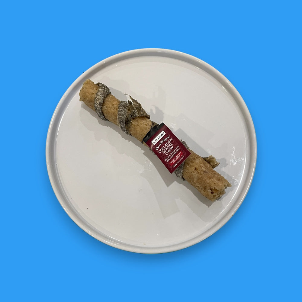 Beef Collagen with Wrapped Fish Dental Chew 8"