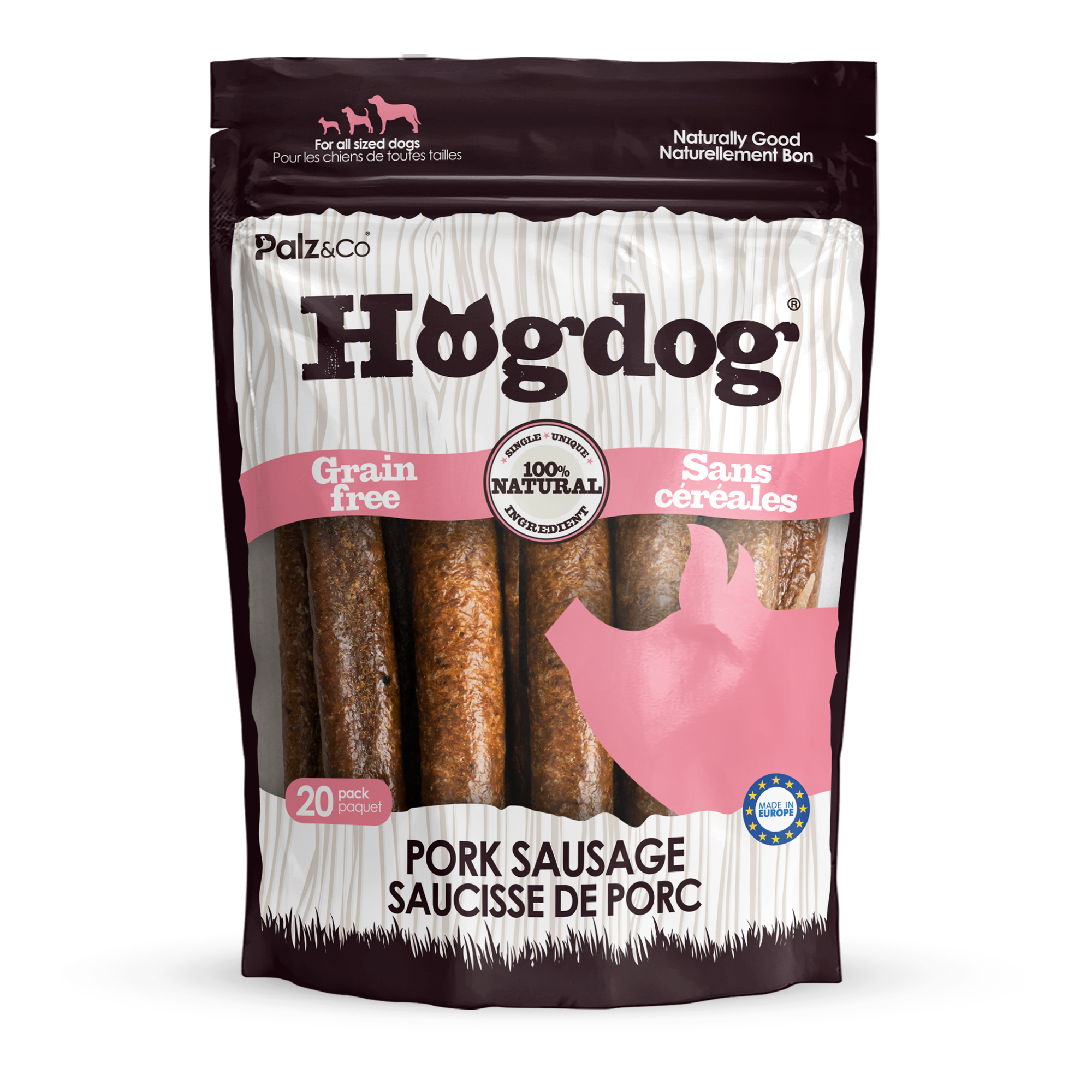 Palz&Co - Hogdog Pork Sausage Treats: 8 Pack