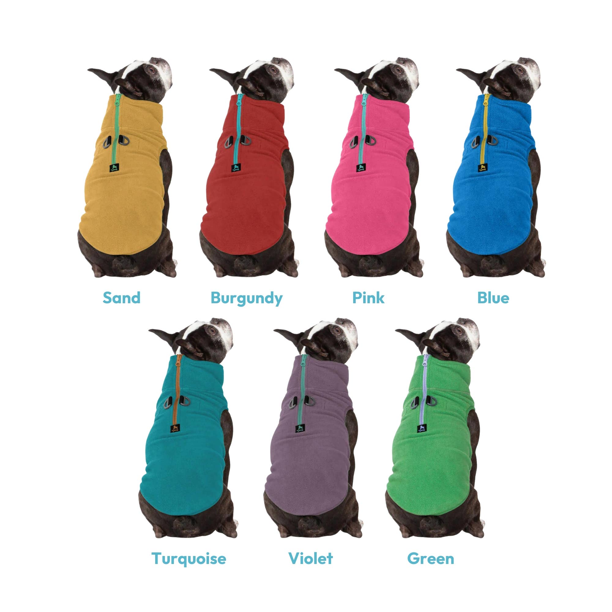 Gooby - #72211 Half Zip-Up Fleece Vest: Turquoise / Small