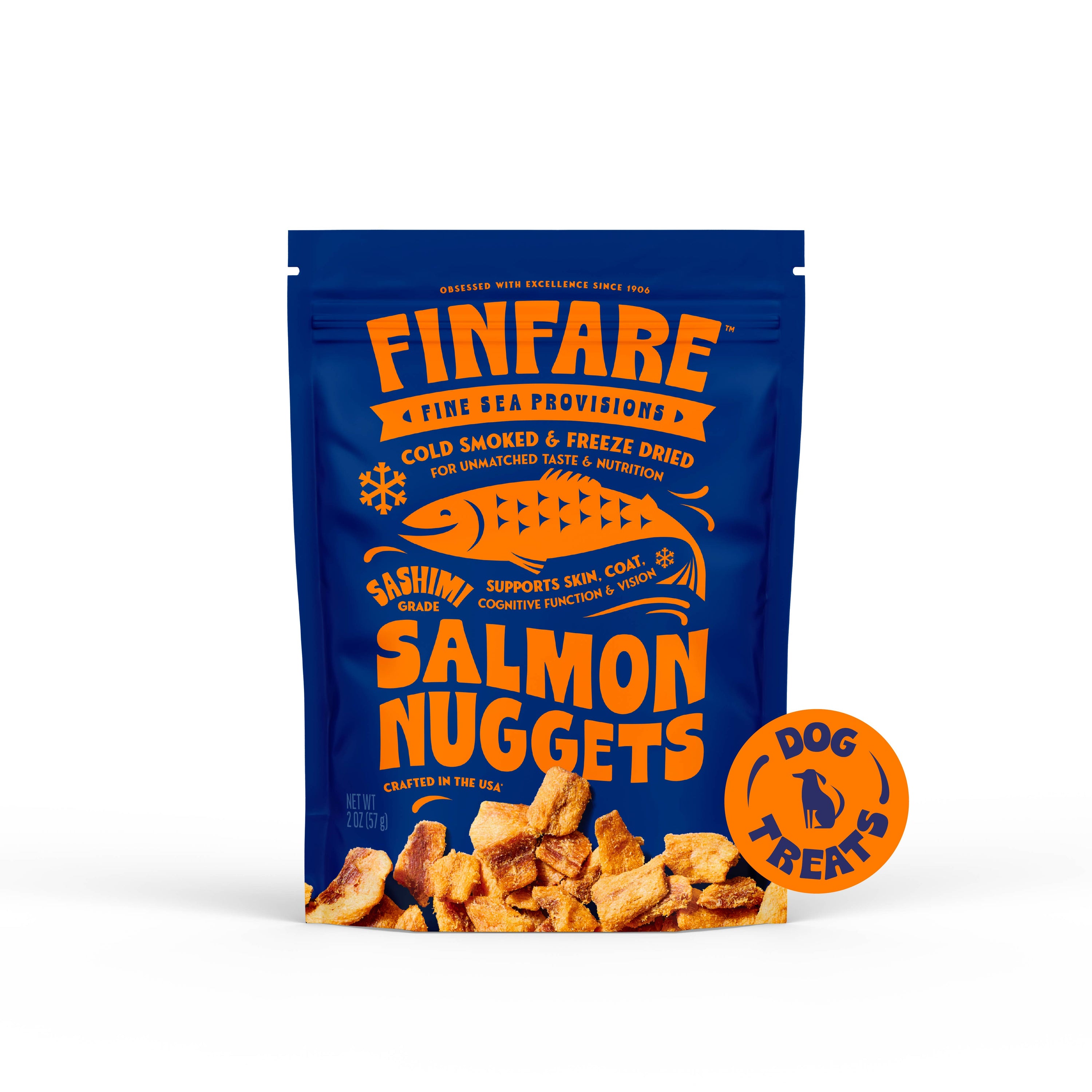 Finfare Pet Foods - Freeze-Dried Salmon Nuggets for Dogs, 2oz