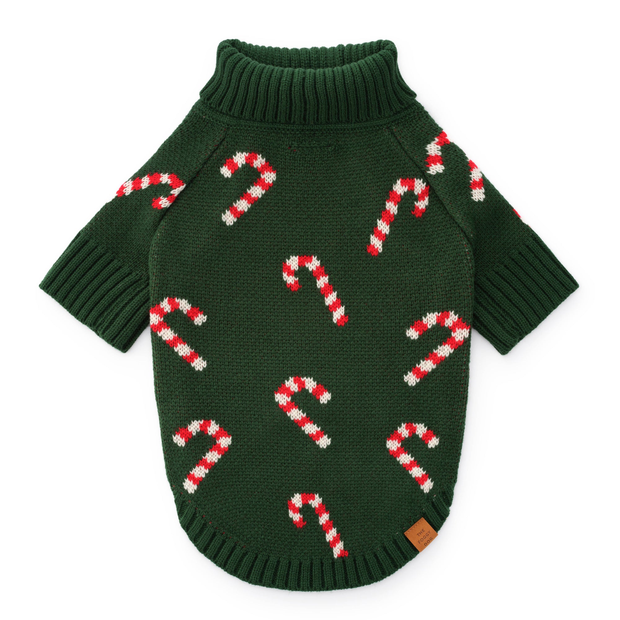 The Foggy Dog - Candy Canes Holiday Dog Sweater: S