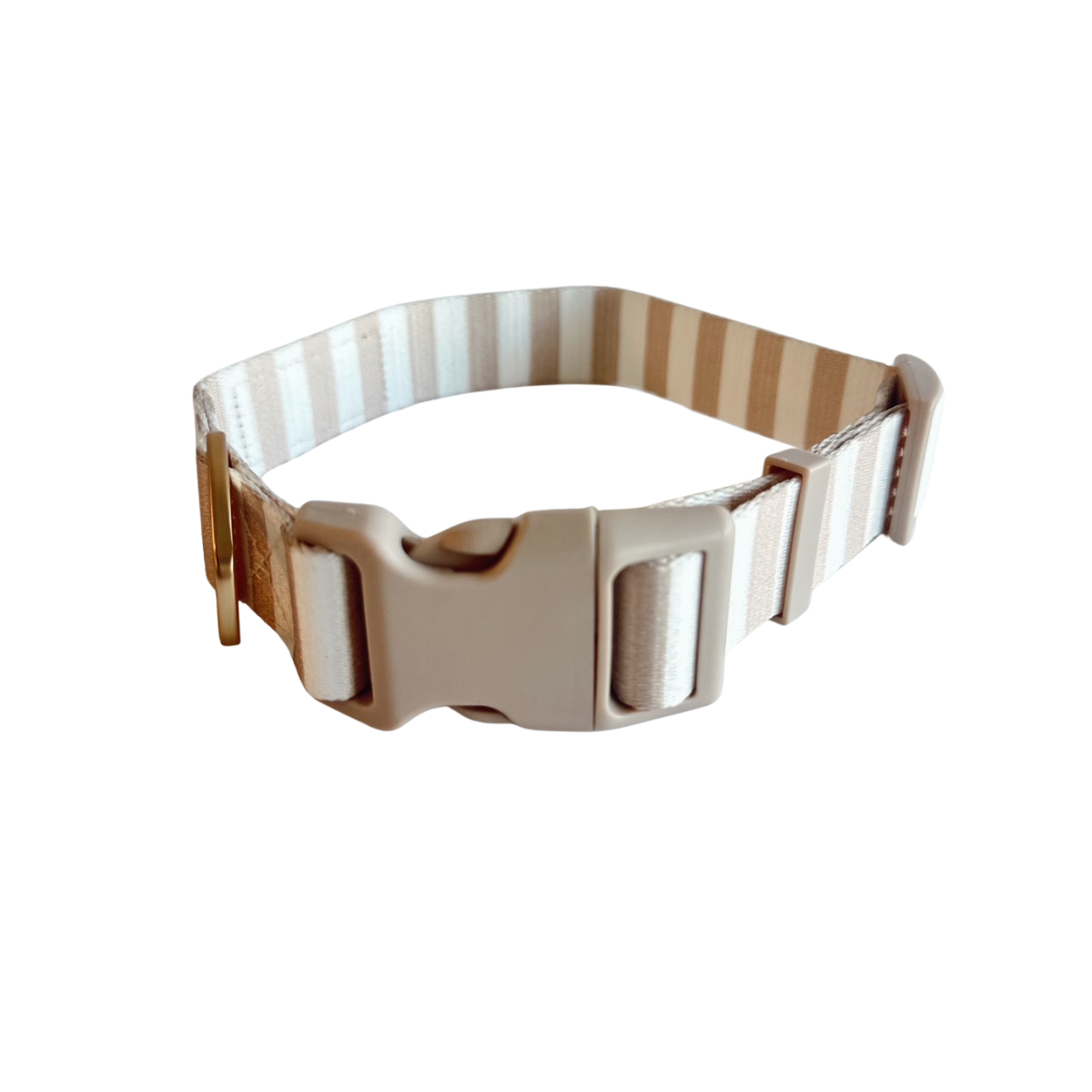Local Beach - Local Beach Stripe Adjustable Dog Collar Tan: Tan / MD / Stripe Dog Leash