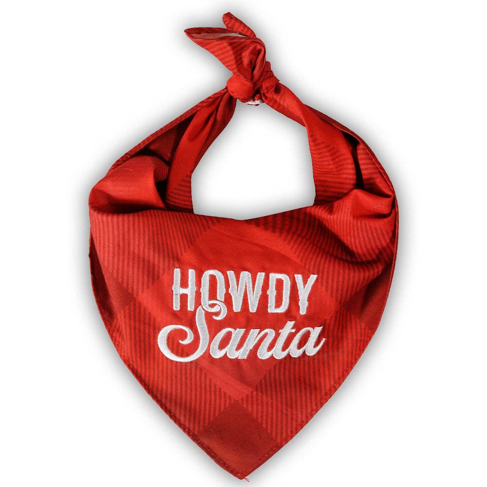 Grounds & Hounds Coffee Co. - Howdy Santa Reversible Embroidered Bandana