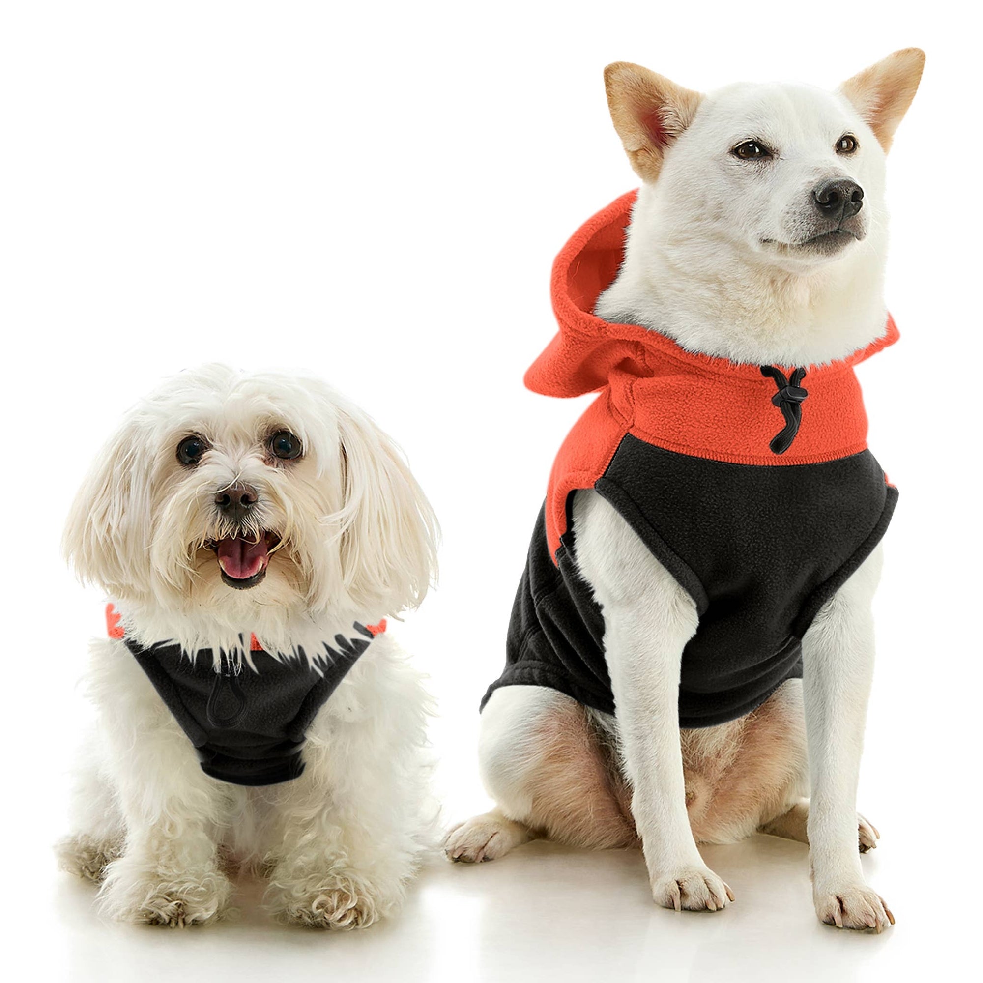 Gooby - #72232 Fleece Vest Hoodie Two Tone: Black / X-Small