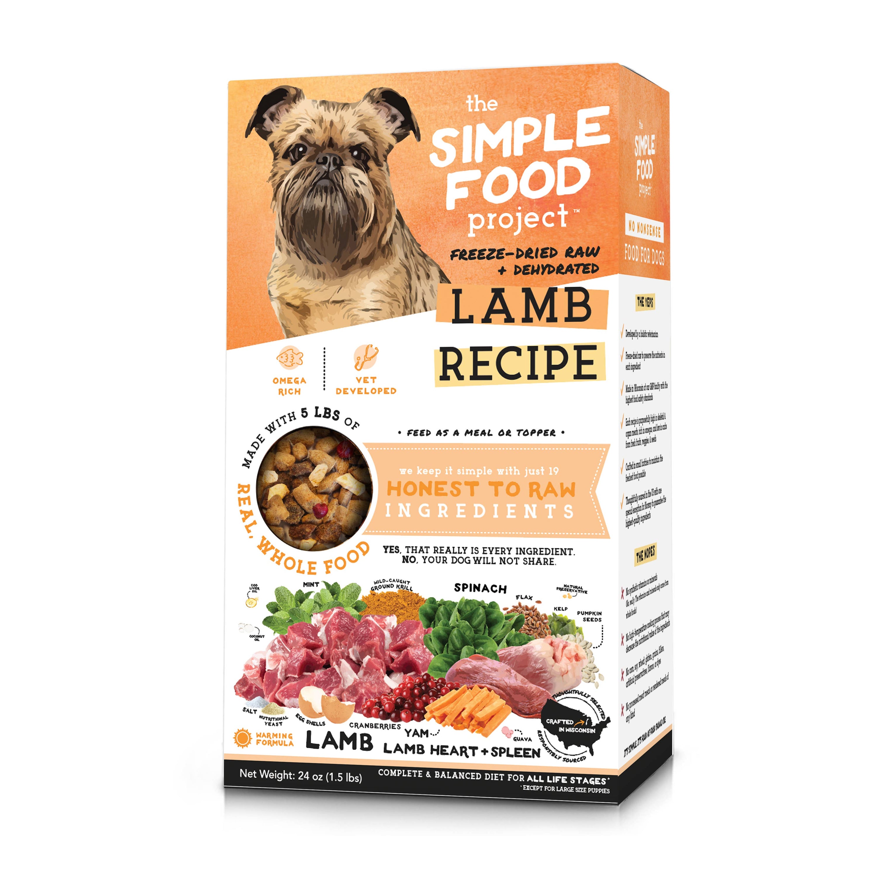 The Simple Food Project- Lamb Recipe for Dogs: Original Nuggets (1.5-lb)