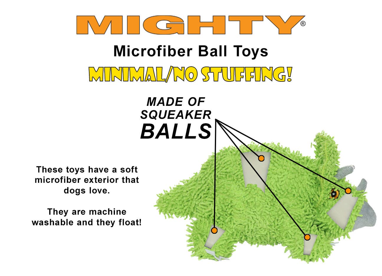 Tuffy Dog Toys - VIP Products - Mighty Microfiber Ball Gingerbread Man, Christmas Dog Toy
