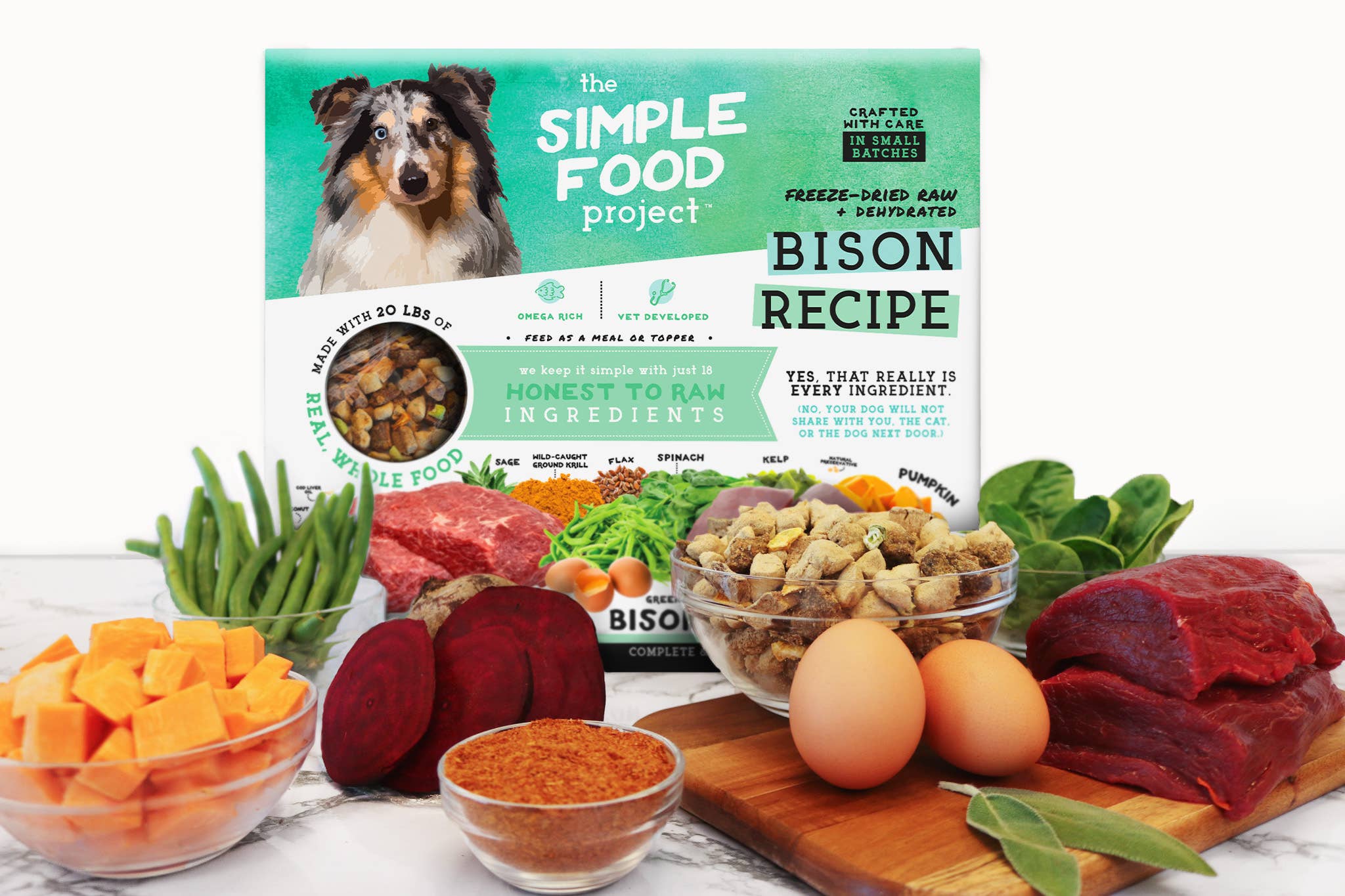 The Simple Food Project - Bison Recipe for Dogs: Original Nuggets / 96oz (6-lb)
