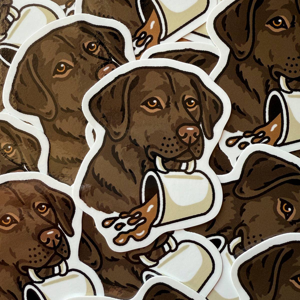 Steel Bison - Coffee Chocolate Lab 3 Inch Glossy Sticker