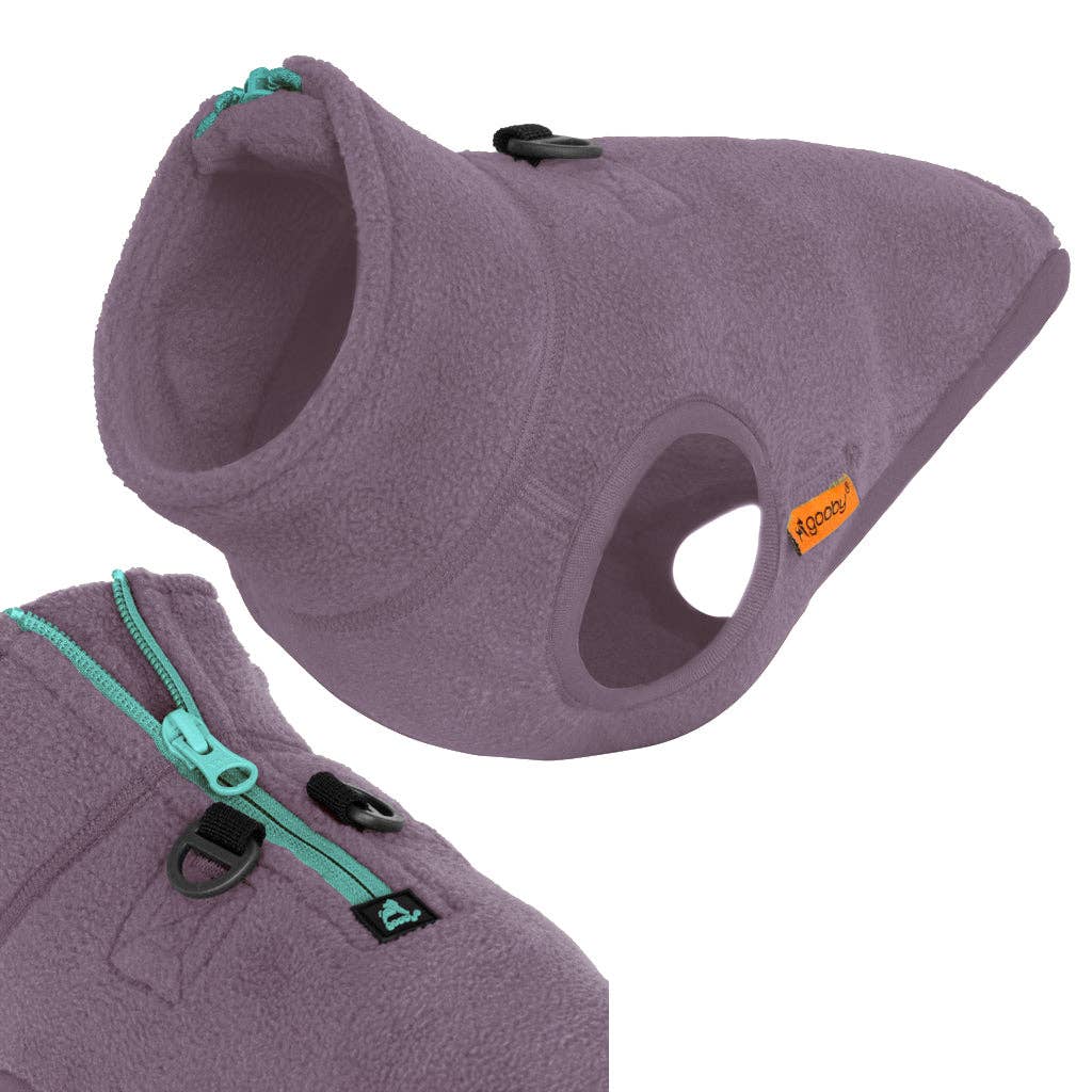 Gooby - #72211 Half Zip-Up Fleece Vest: Sand / Large
