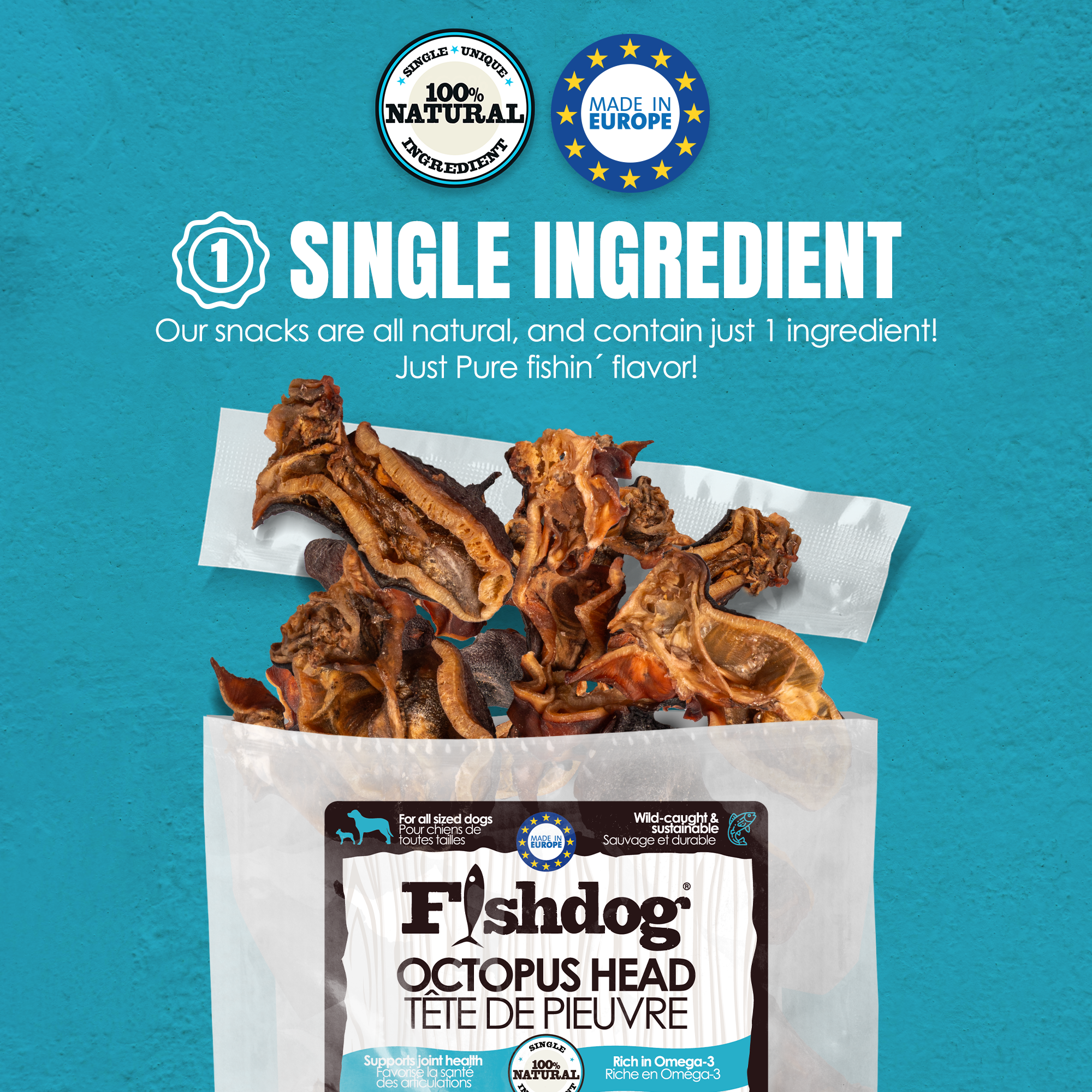 Palz&Co - Fishdog Octopus Head - 3.5 oz (100g)