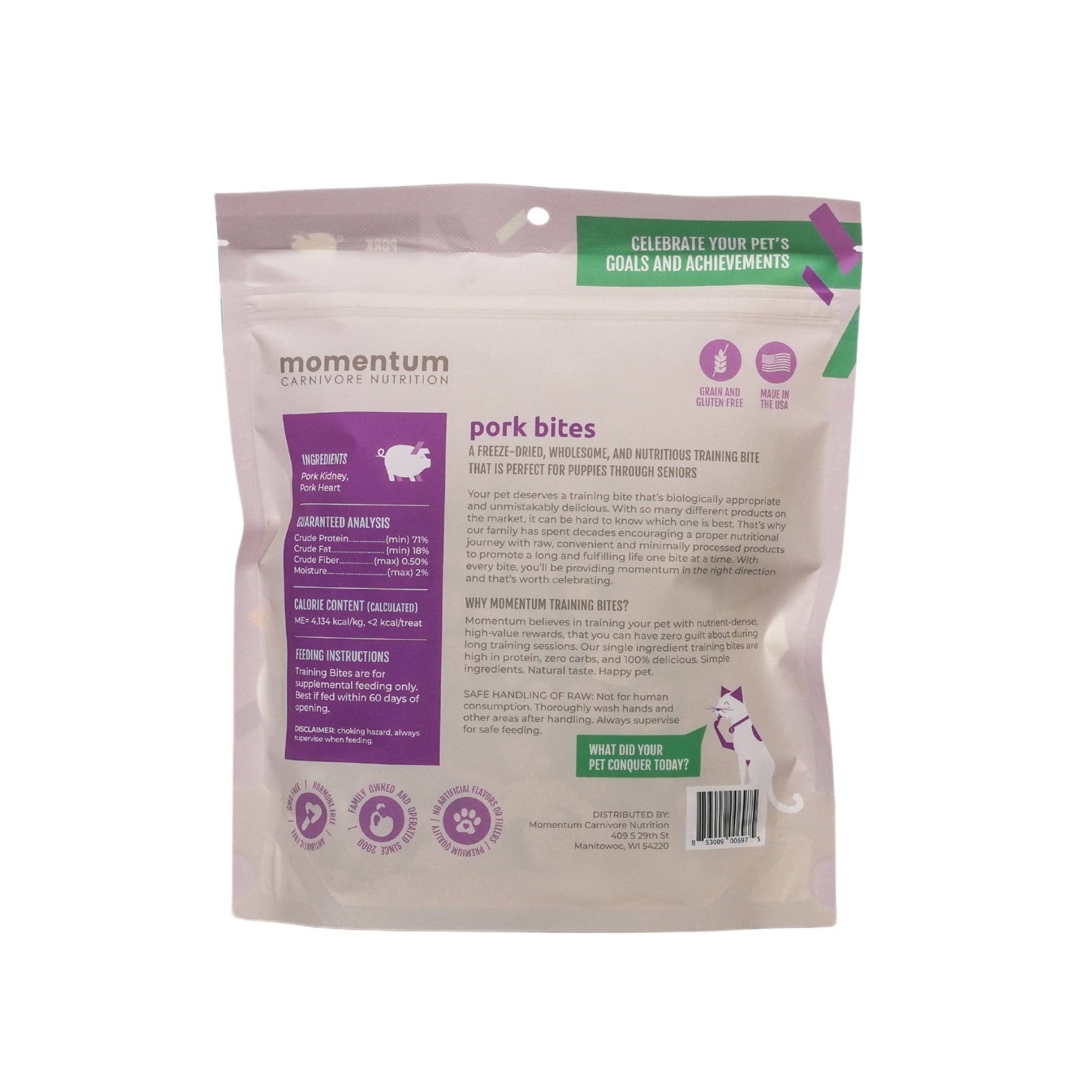 Momentum Carnivore Nutrition - Pork Training Bites (2.5oz)