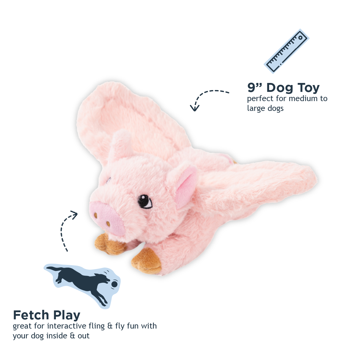 Tall Tails - Pig Fling and Fetch Toy for Dogs
