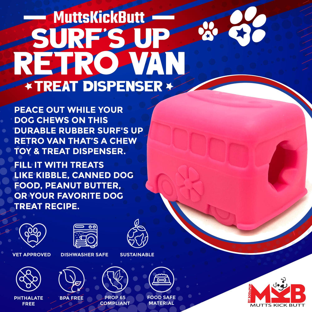 SodaPup - Retro Van Chew Toy & Treat Dispenser - Pink: Pink