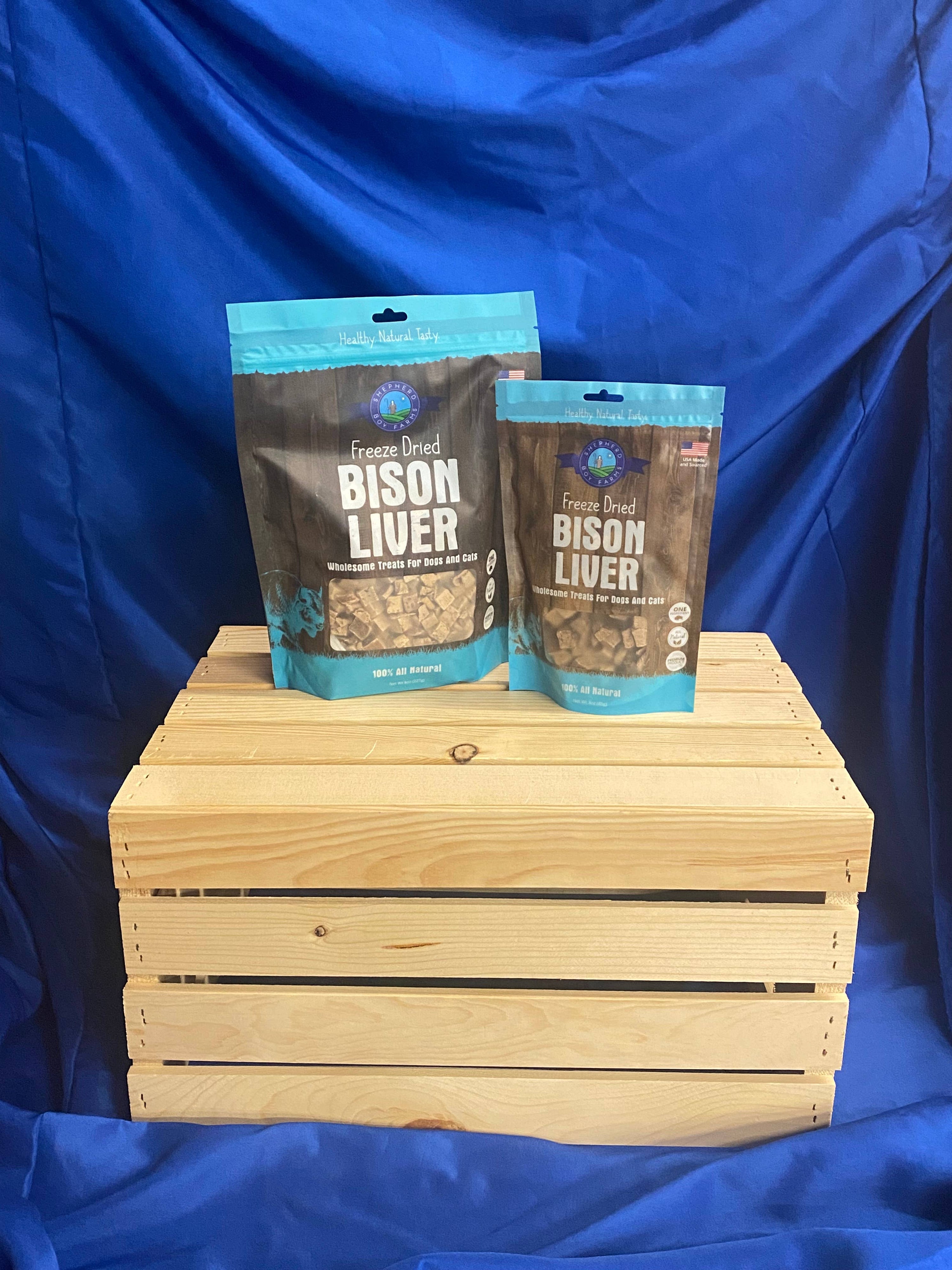 Shepherd Boy Farms- Freeze Dried Bison Liver Treats (3oz, 8oz)