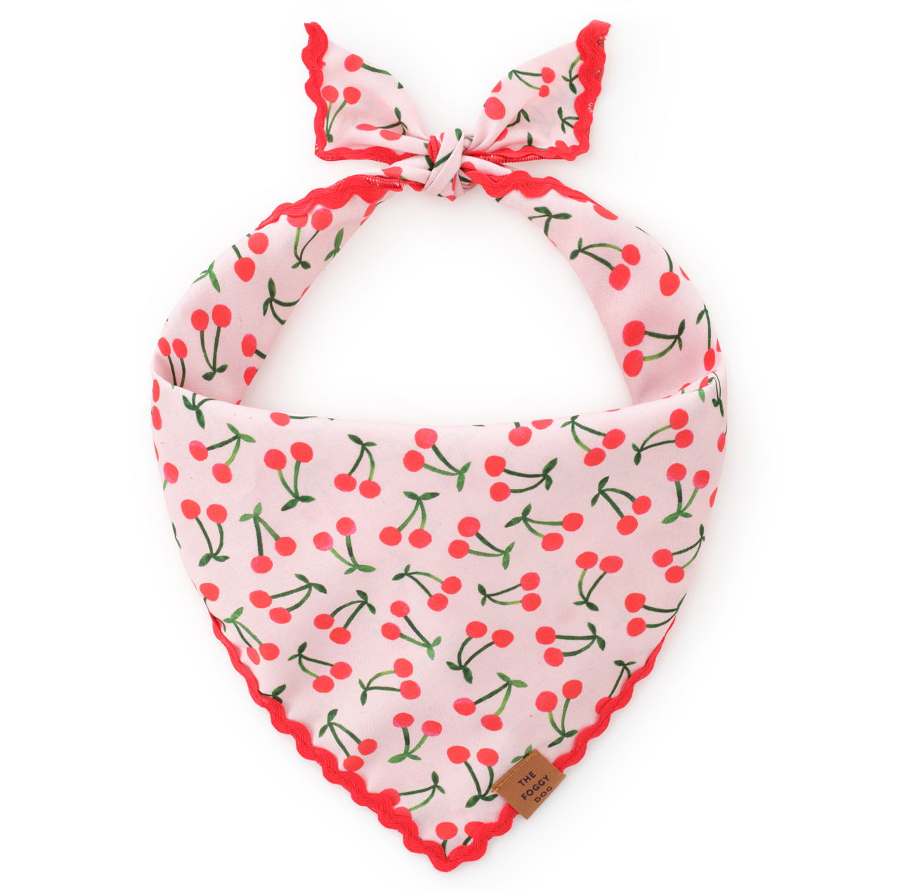 The Foggy Dog - Cherry Jubilee Dog Bandana: M - up to 18”