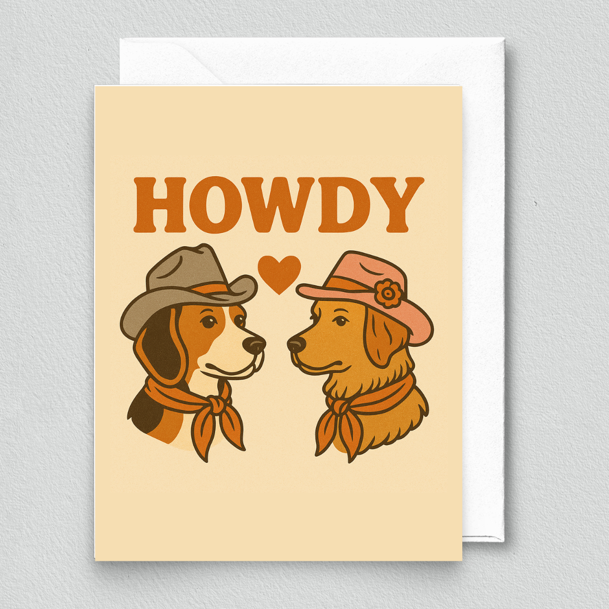 inviting affairs paperie - Howdy Cowboy Dogs Card – Western Dog Greeting with Heart
