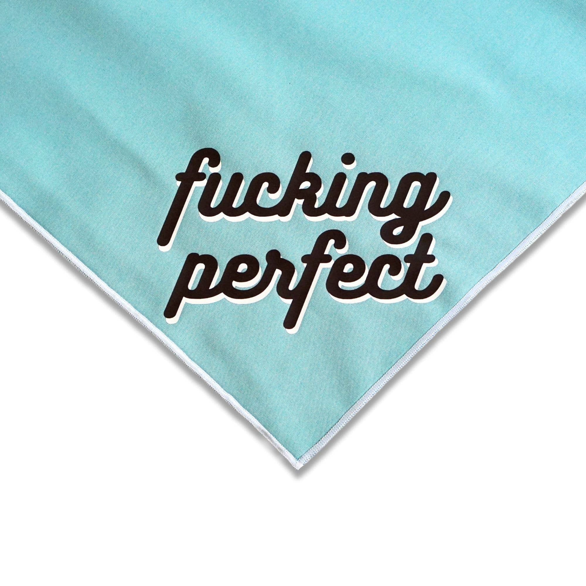 Boneyard Co. - "F*cking Perfect" Funny and Sassy Dog Bandana: Small / Tie-On