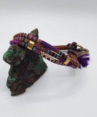 Dogs and Cats Oh My - Weave Necklace Collars for Dogs: Purple Multi / XXSmall