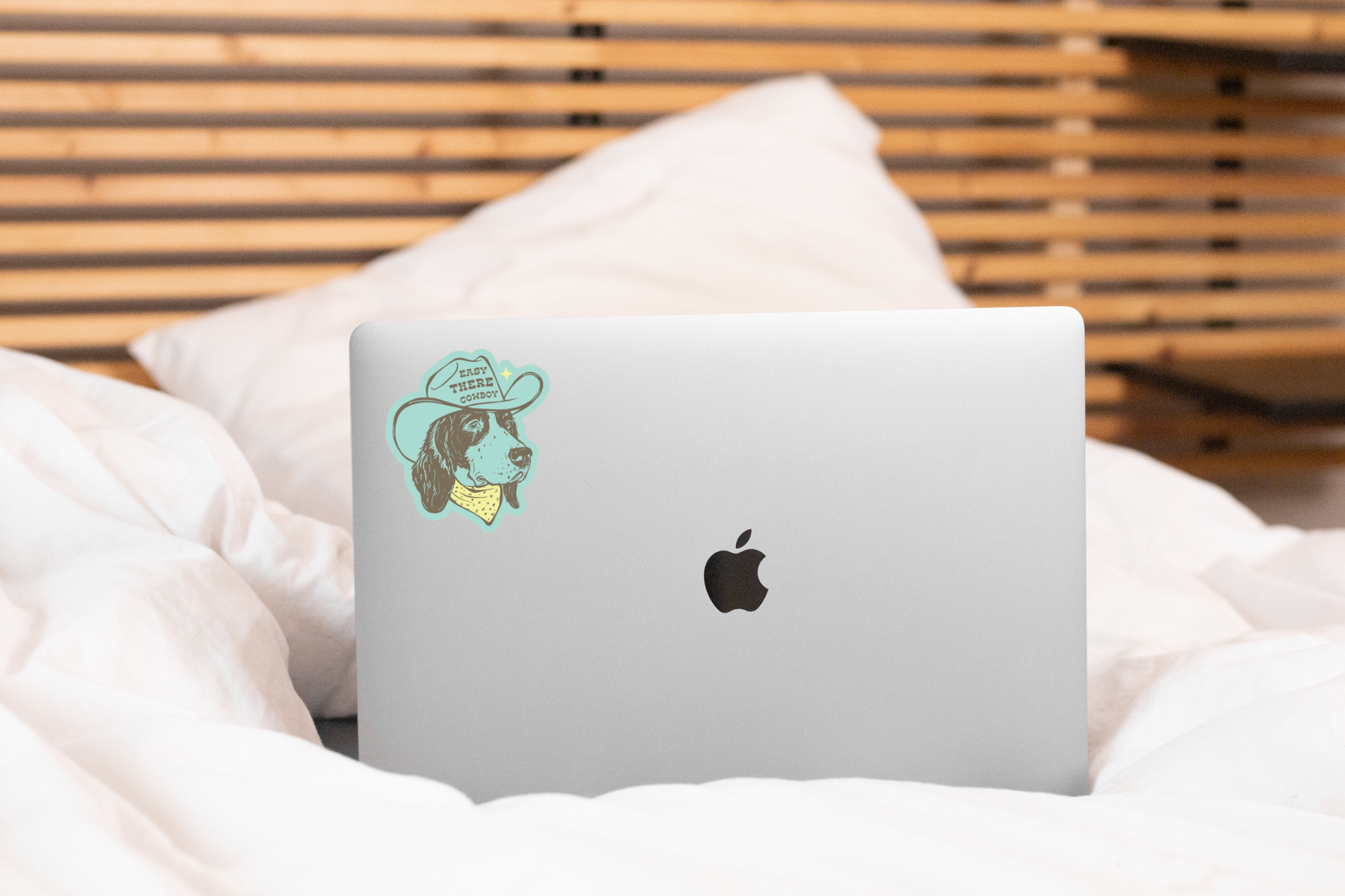 Yarnival - Easy There Cowboy Sticker - dog, pet store, western, yeehaw