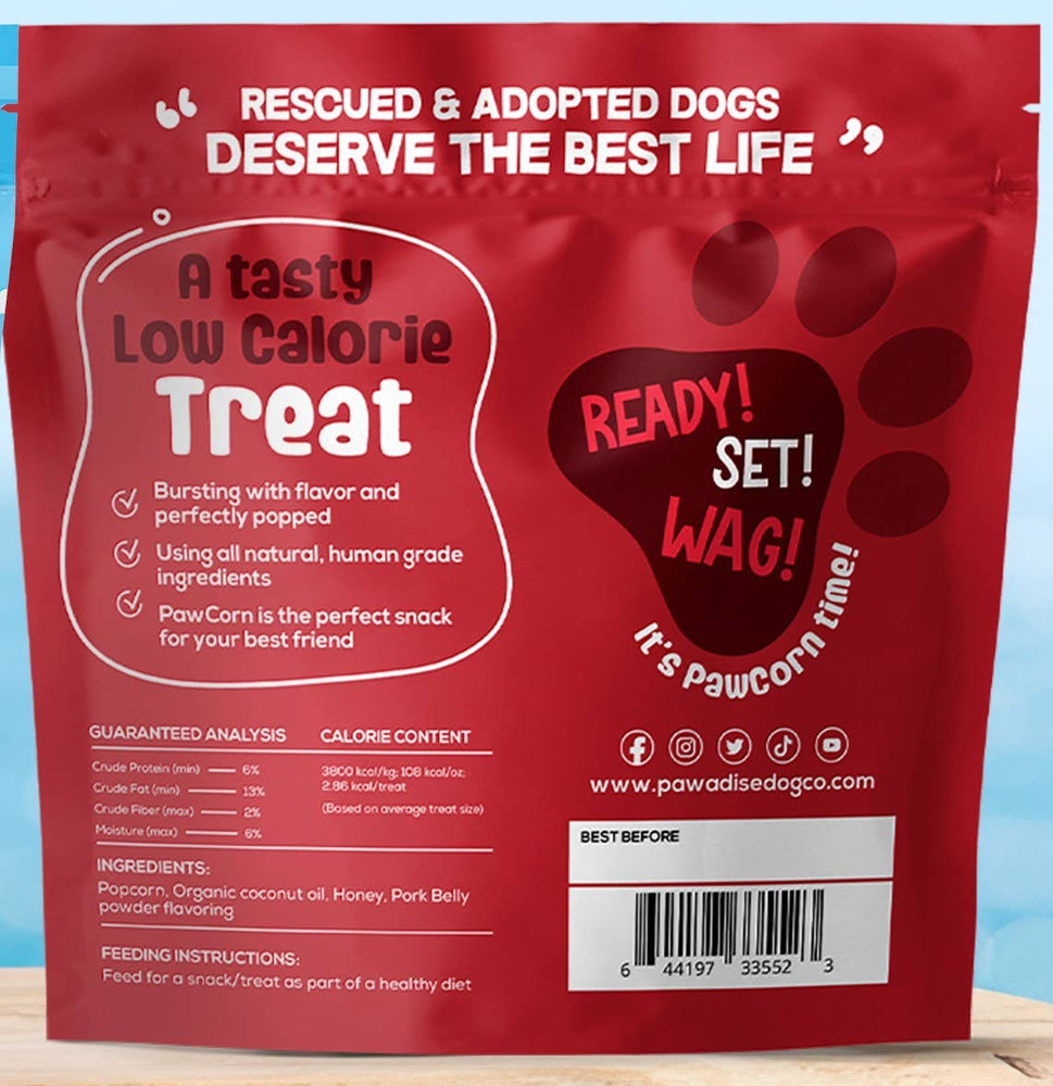 Pawadise Dog Co. - PawCorn Healthy Dog Treats - Pork Belly