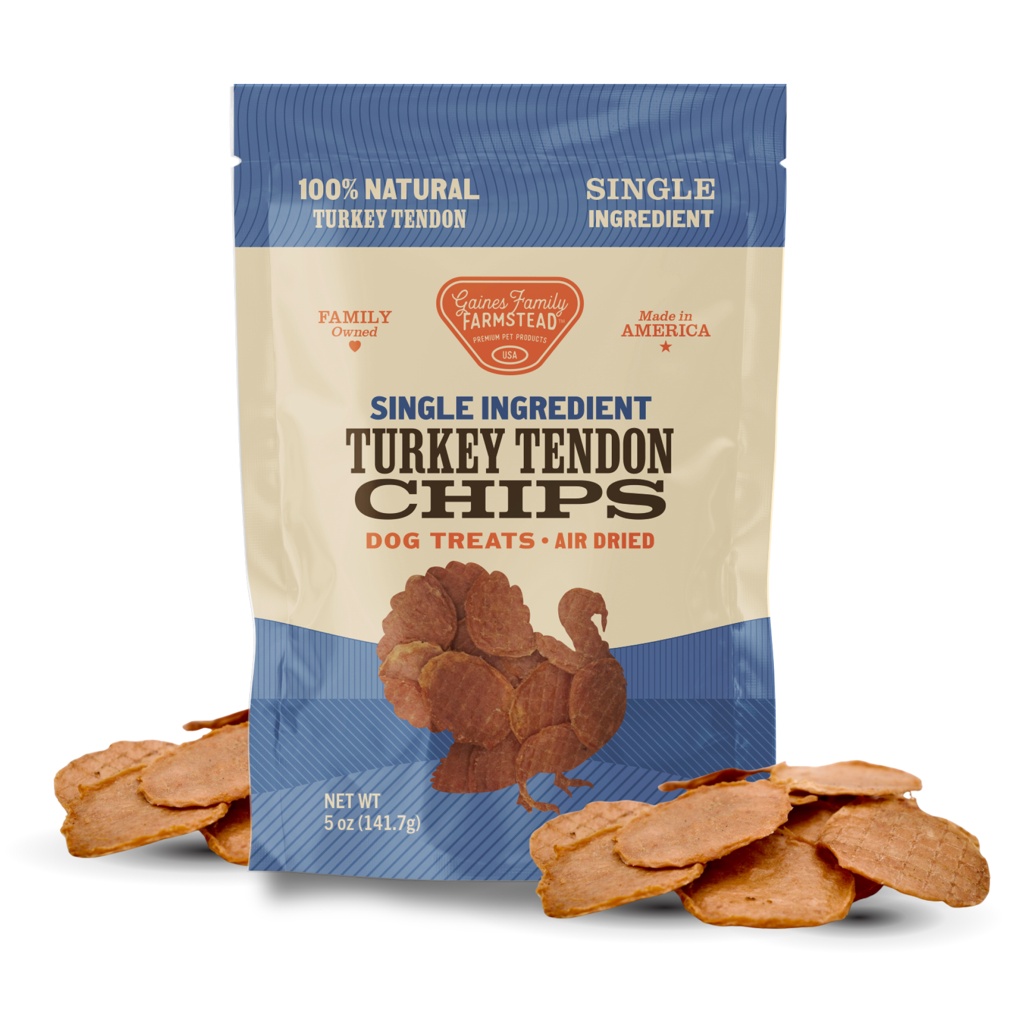 Gaines Family Farmstead - Turkey Tendon Chips: 4.5oz