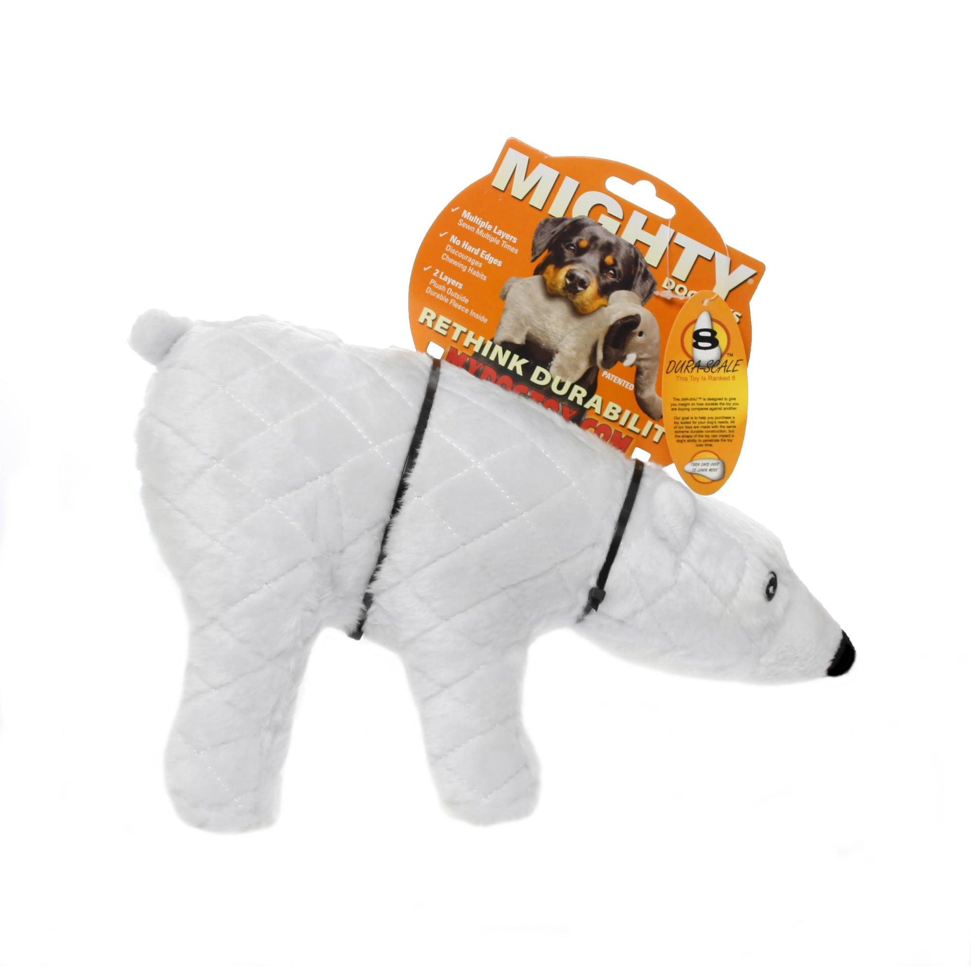 Tuffy Dog Toys - VIP Products - Mighty Arctic Polar Bear, Plush, Squeaky Dog Toy